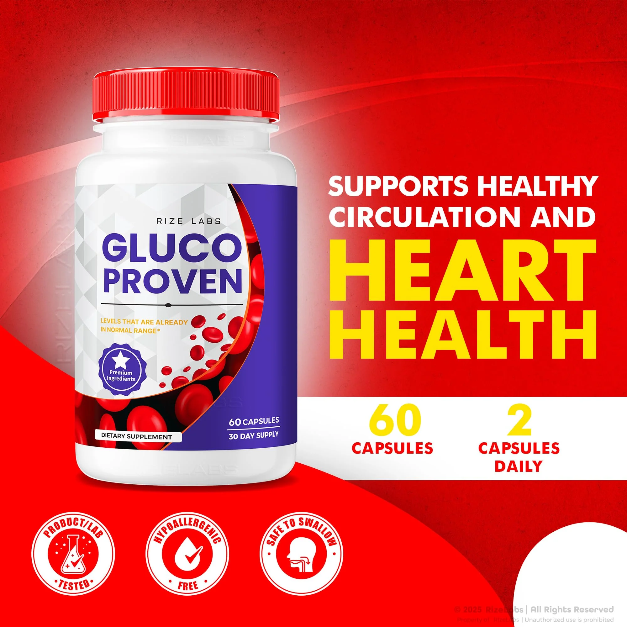 rize labs - Gluco Proven Capsules - Advanced Formula Supplement Pills, Maximum Strength Support, All Natural Plus Organic Non GMO (300 Capsules) - Image 4