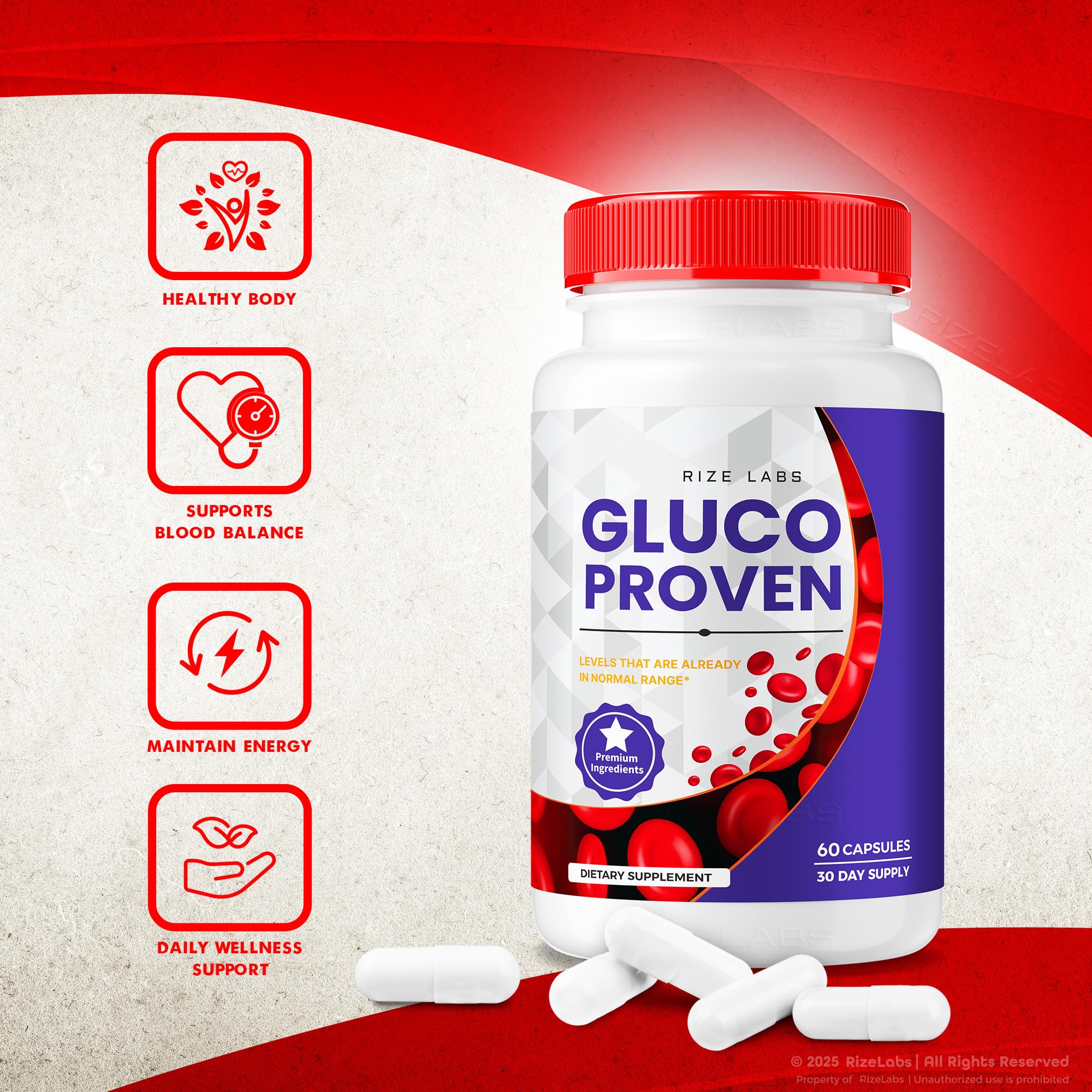 rize labs - Gluco Proven Capsules - Advanced Formula Supplement Pills, Maximum Strength Support, All Natural Plus Organic Non GMO (300 Capsules) - Image 6