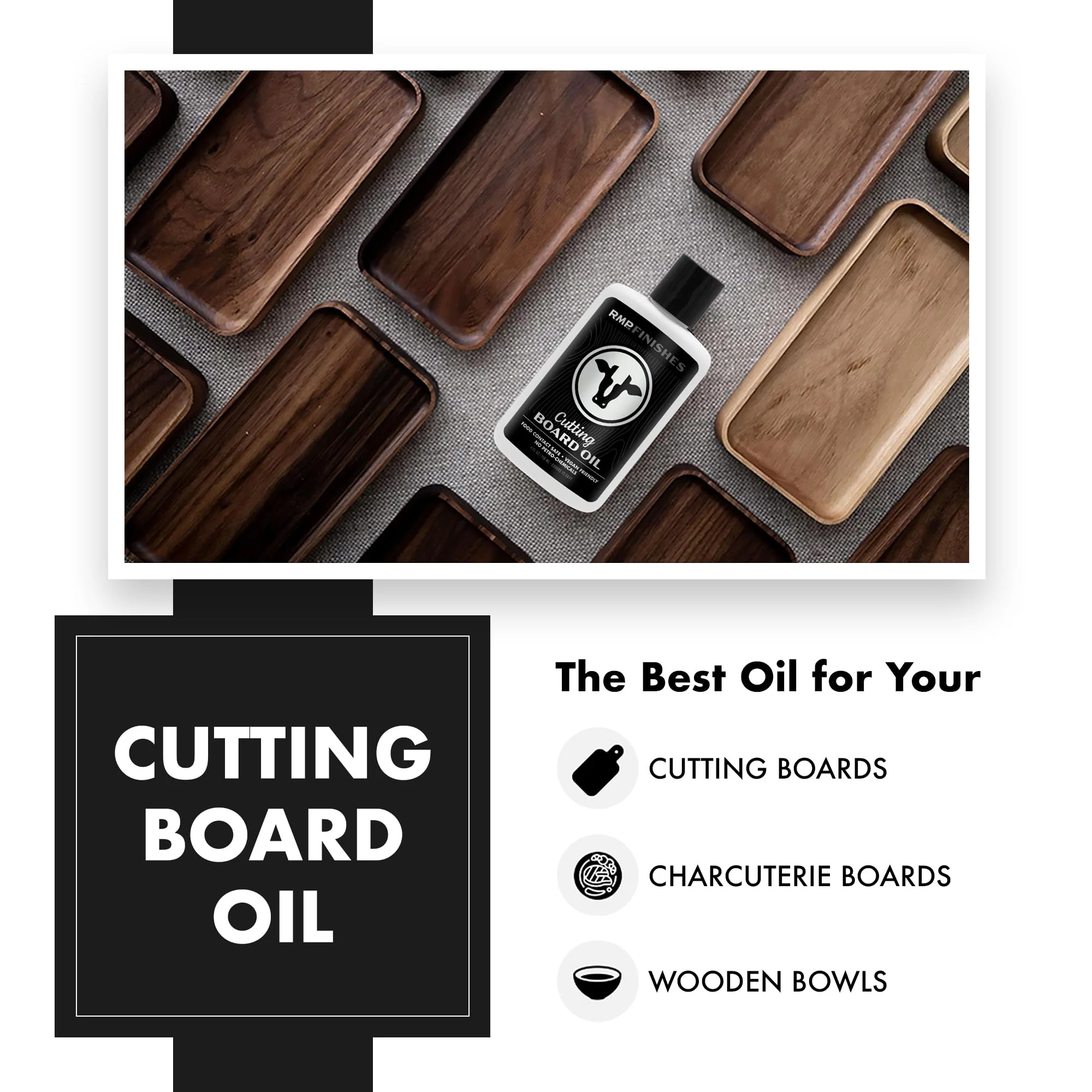 RMP Finishes Cutting Board Oil for Wood Butcher Block, Charcuterie, Food Grade Finish, 8oz - Image 5