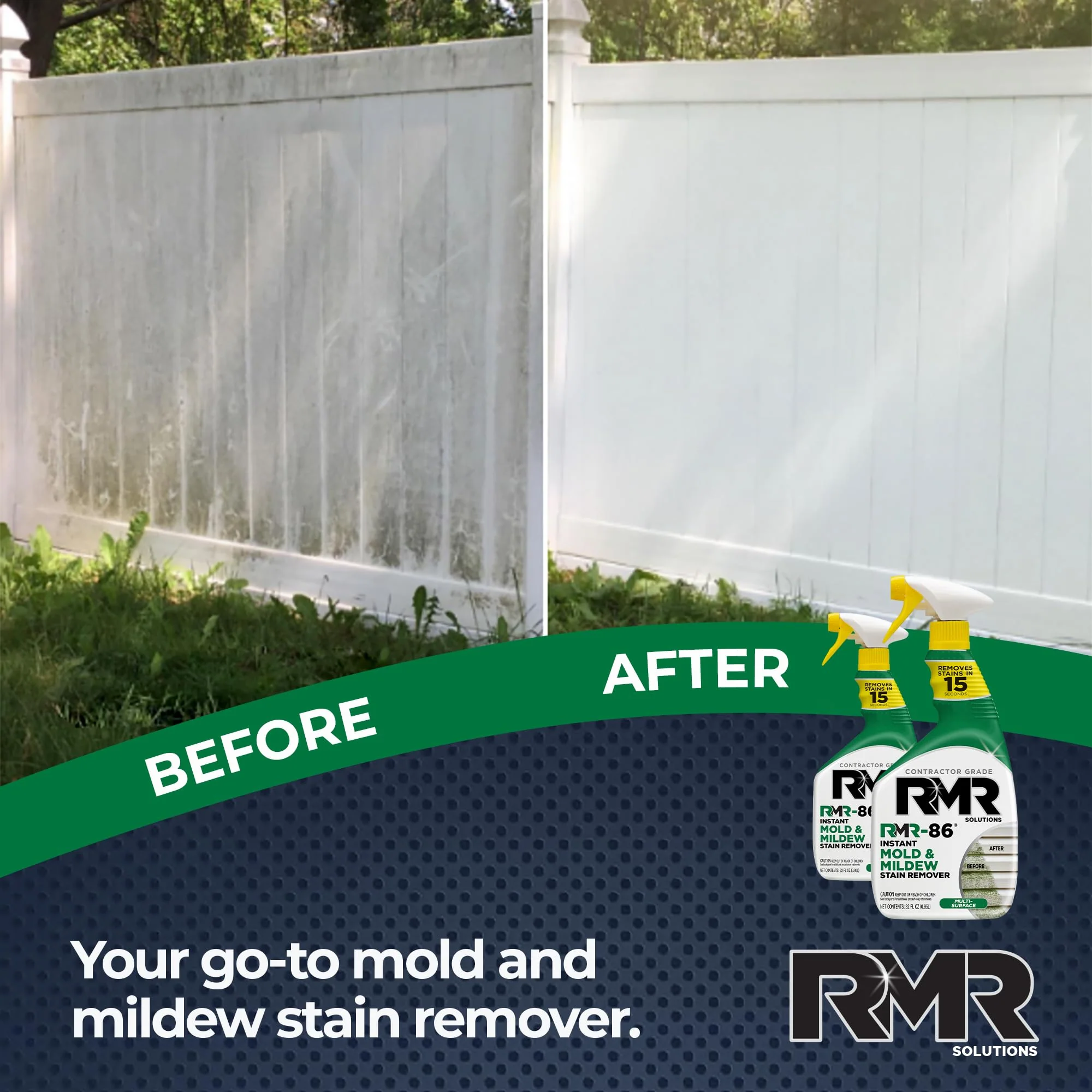 RMR-86 Instant Mold and Mildew Stain Remover Spray - Scrub Free Formula, 2 Pack - 32 oz - Image 2