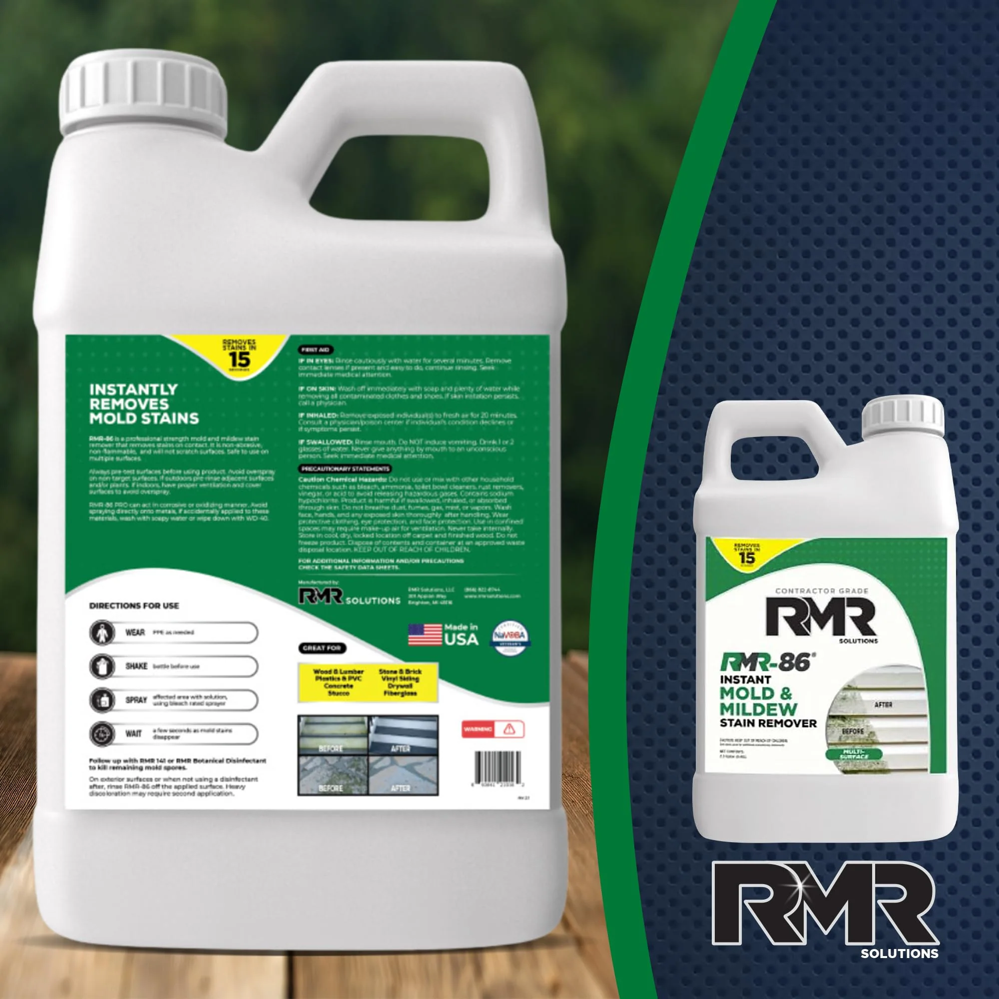 RMR-86 Instant Mold Stain and Mildew Stain Remover Spray - Scrub Free Formula, 2.5 Gallon (320 Fl Oz) - Image 2