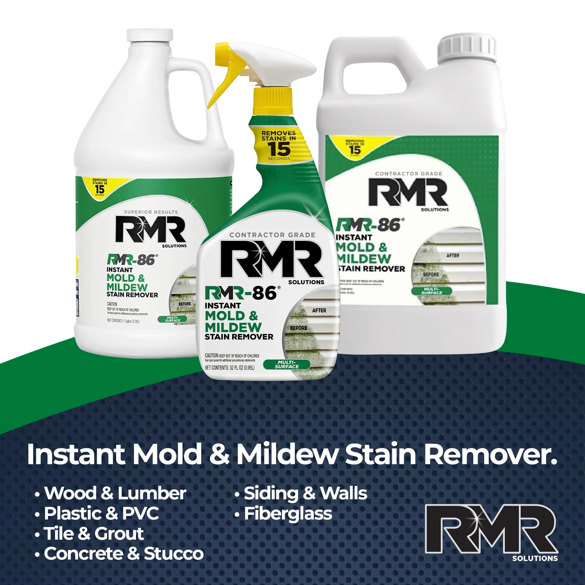 RMR-86 Instant Mold Stain and Mildew Stain Remover Spray - Scrub Free Formula, 2.5 Gallon (320 Fl Oz) - Image 3