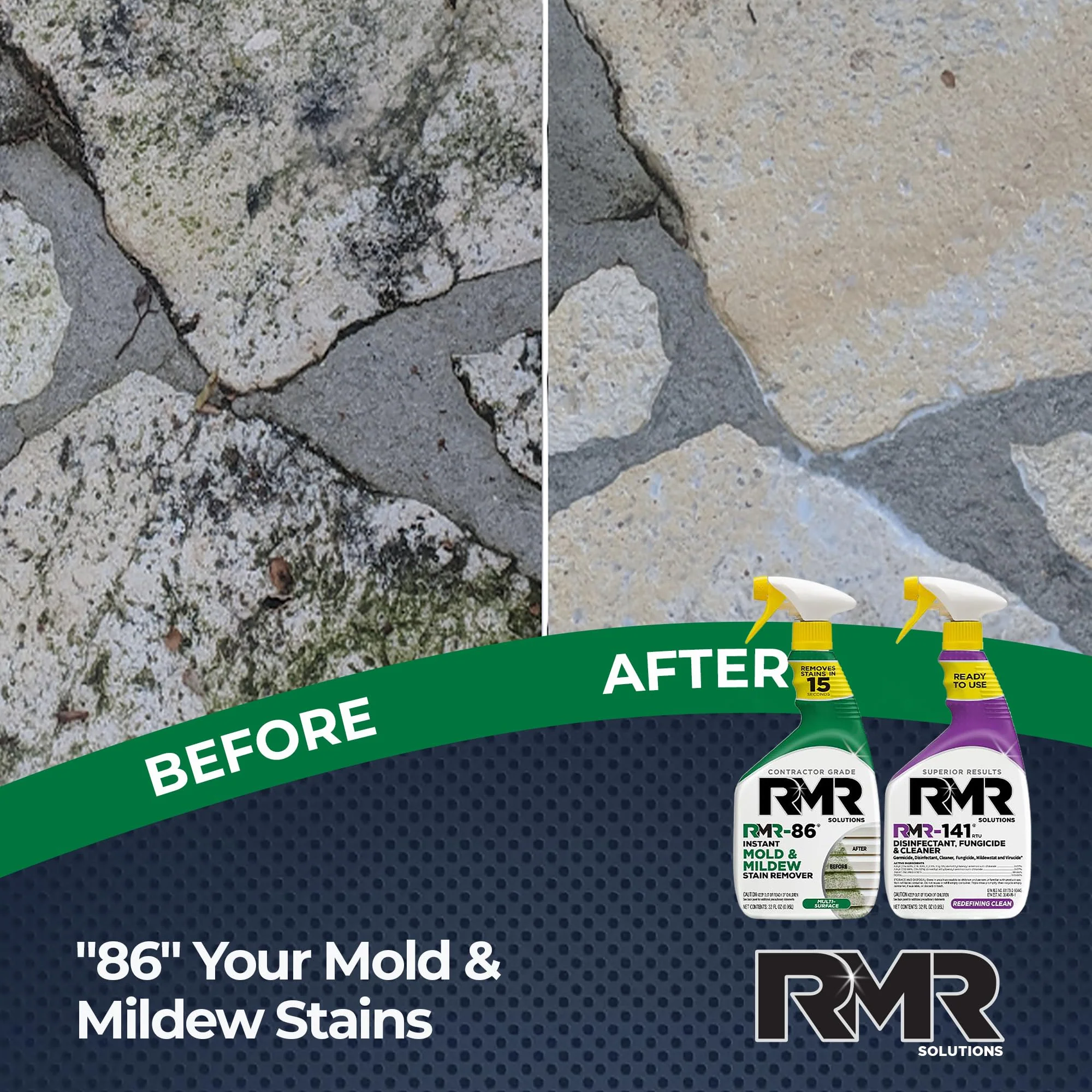 RMR Brands DIY Mold & Stain Remover Bundle, Complete Mold Killer & Mildew Prevention Kit, Disinfectant Spray, Includes 2-32 fluid ounce Bottles - Image 5