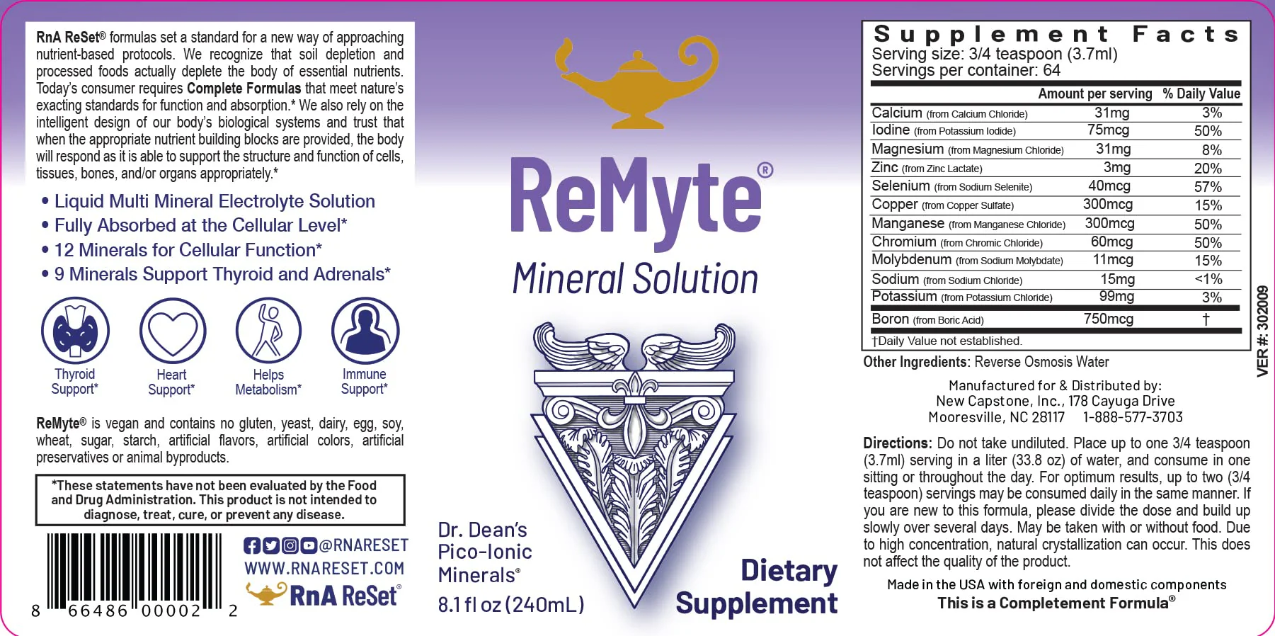 RnA ReSet ReMag & ReMyte – Liquid Magnesium and Multi-Mineral Supplement Bundle, 8.1 Fl Oz Each (2-Pack) NSF Certified - Image 5
