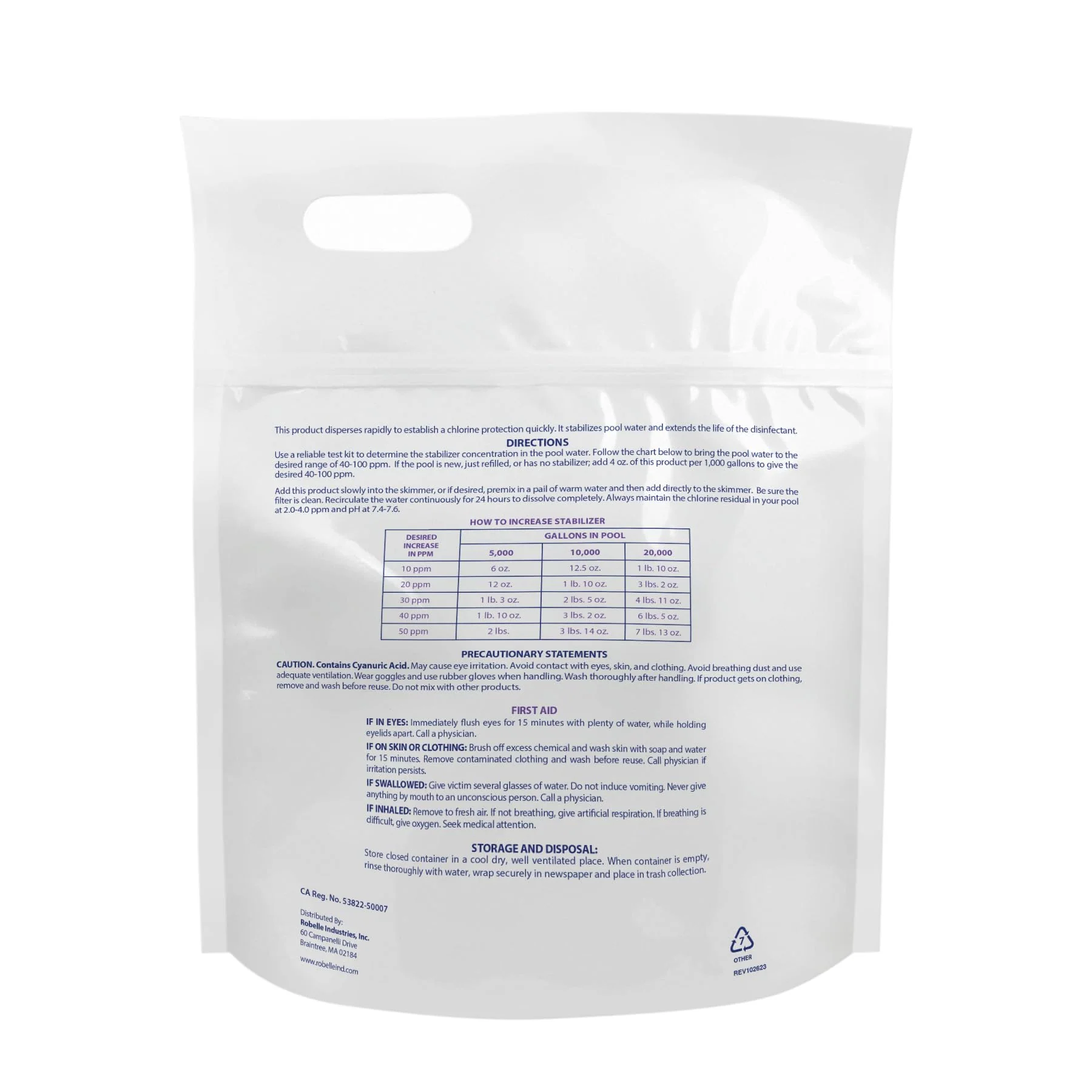 Robelle 4-Pounds Premium Chlorine Stabilizer and Conditioner, Concentrated Cyanuric Acid for Pools, Pool Stabilizer, Helps Chlorine Last Longer - Image 4