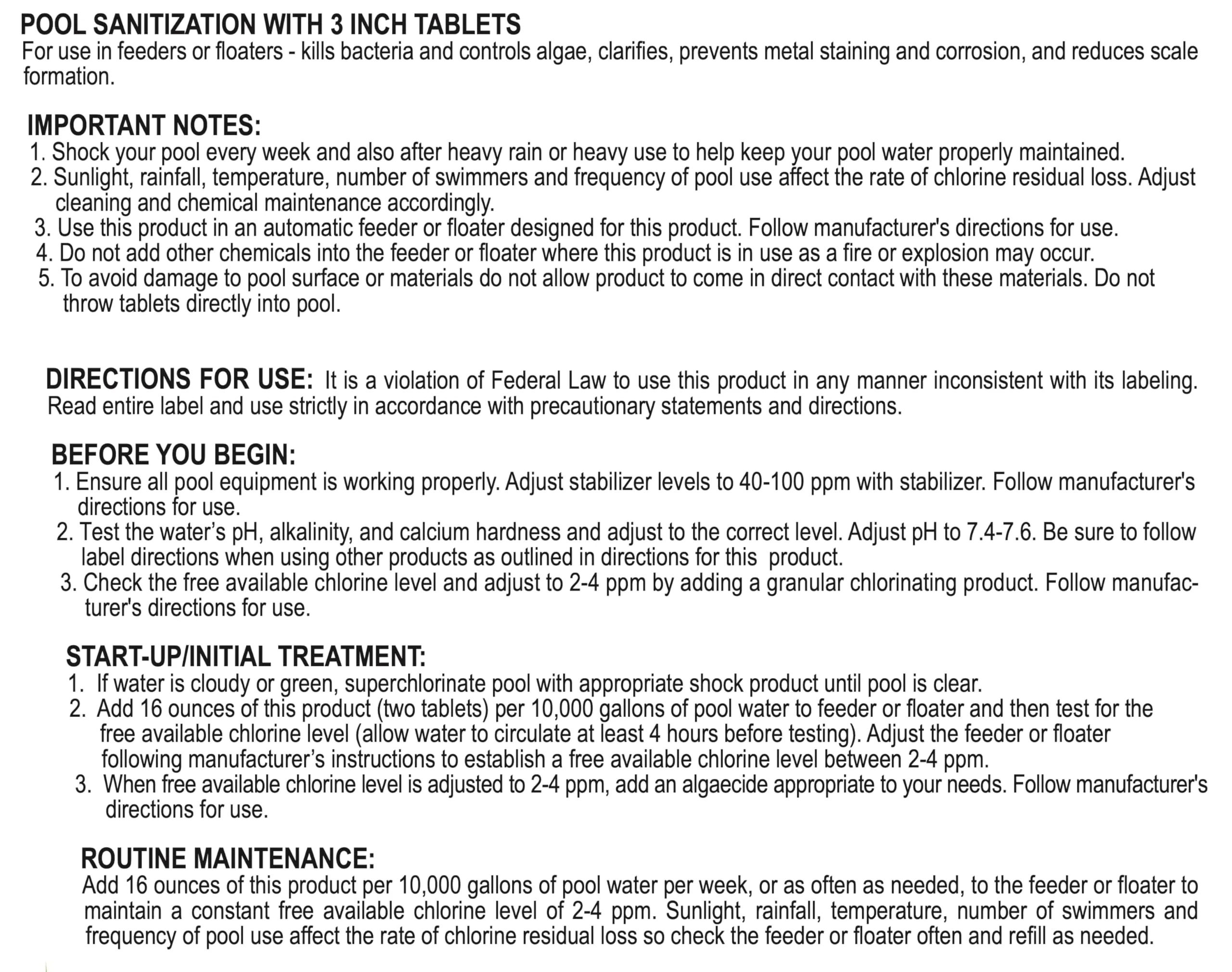 Robelle 5-Pounds Premium 5-In-1 Multi-Purpose Tabs, Chlorine Tablets 3 Inch, Sanitizer, Clarifier, Stain Inhibitor, Algae Control, Descaler, Sunlight Protector All In One, Made In USA - Image 4