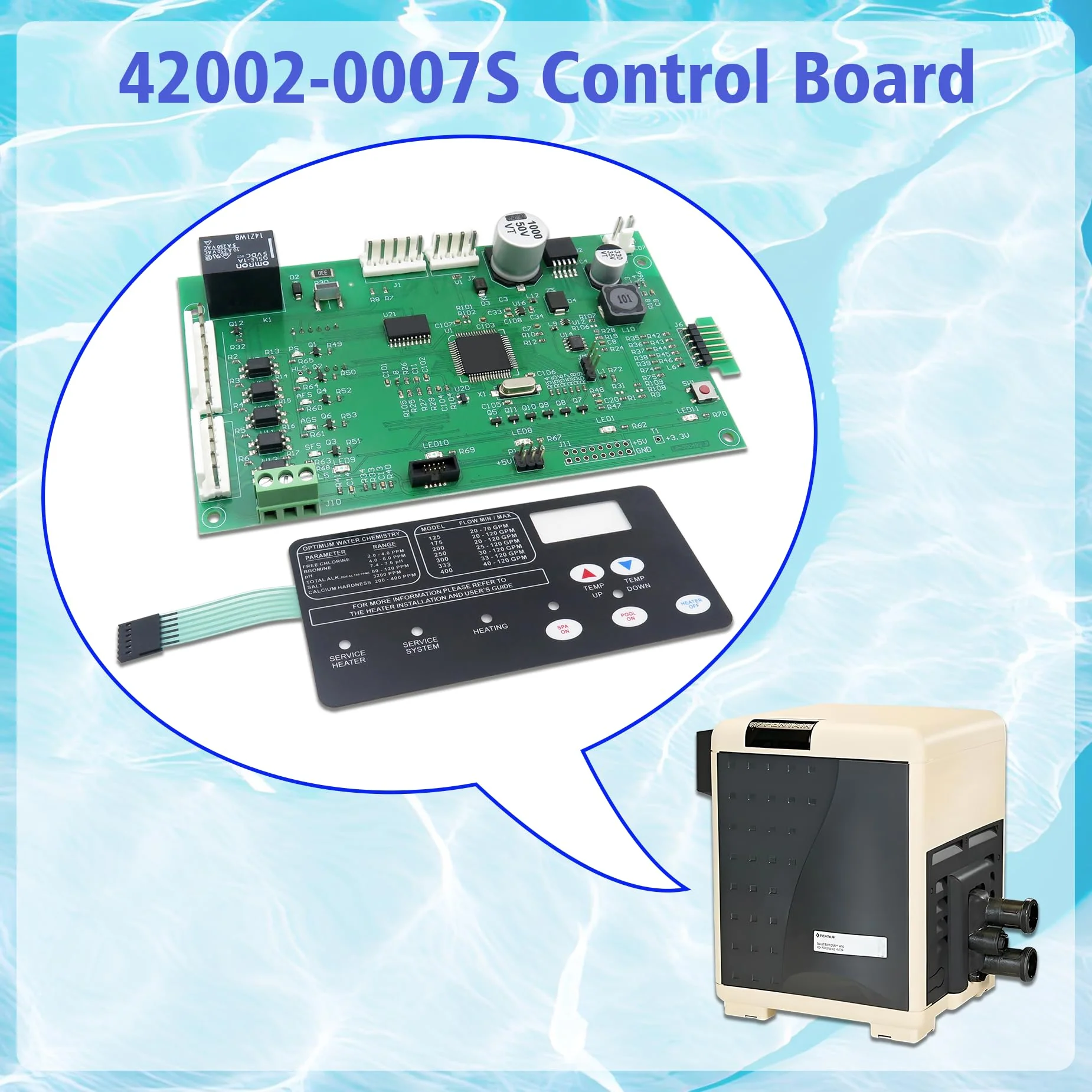 ROBOA 42002-0007S Control Board Kit (461105) with 472610Z Switch Pad Compatible, Replacement for Pentair MasterTemp 400/300/250, with Sta-Rite Max-E-Therm SR400/SR333/SR200 - Image 4