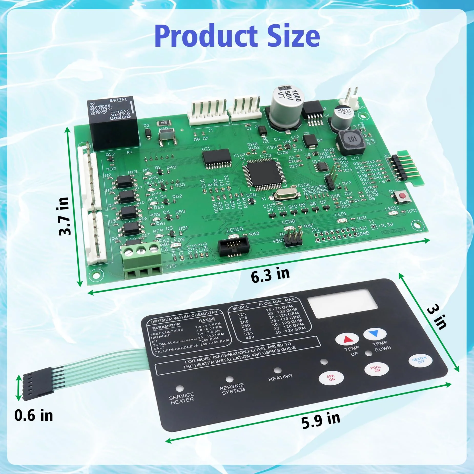 ROBOA 42002-0007S Control Board Kit (461105) with 472610Z Switch Pad Compatible, Replacement for Pentair MasterTemp 400/300/250, with Sta-Rite Max-E-Therm SR400/SR333/SR200 - Image 6