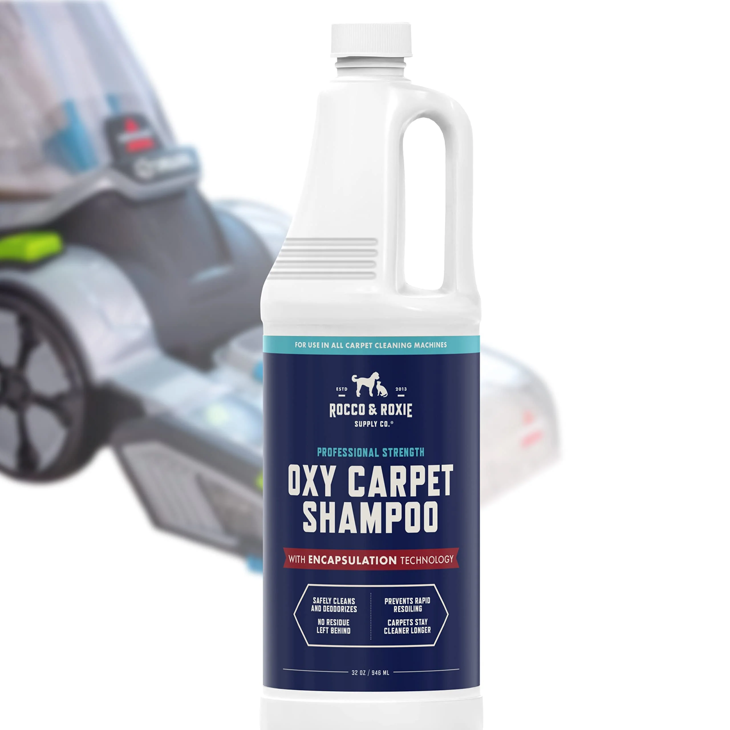 Rocco & Roxie Carpet Cleaner Solution for Pets - Pet Stain Remover, Use In Any Carpet Shampooer Machine - Deep Cleaning For Everyday Dog Odor On Couch, Upholstery, and Rugs