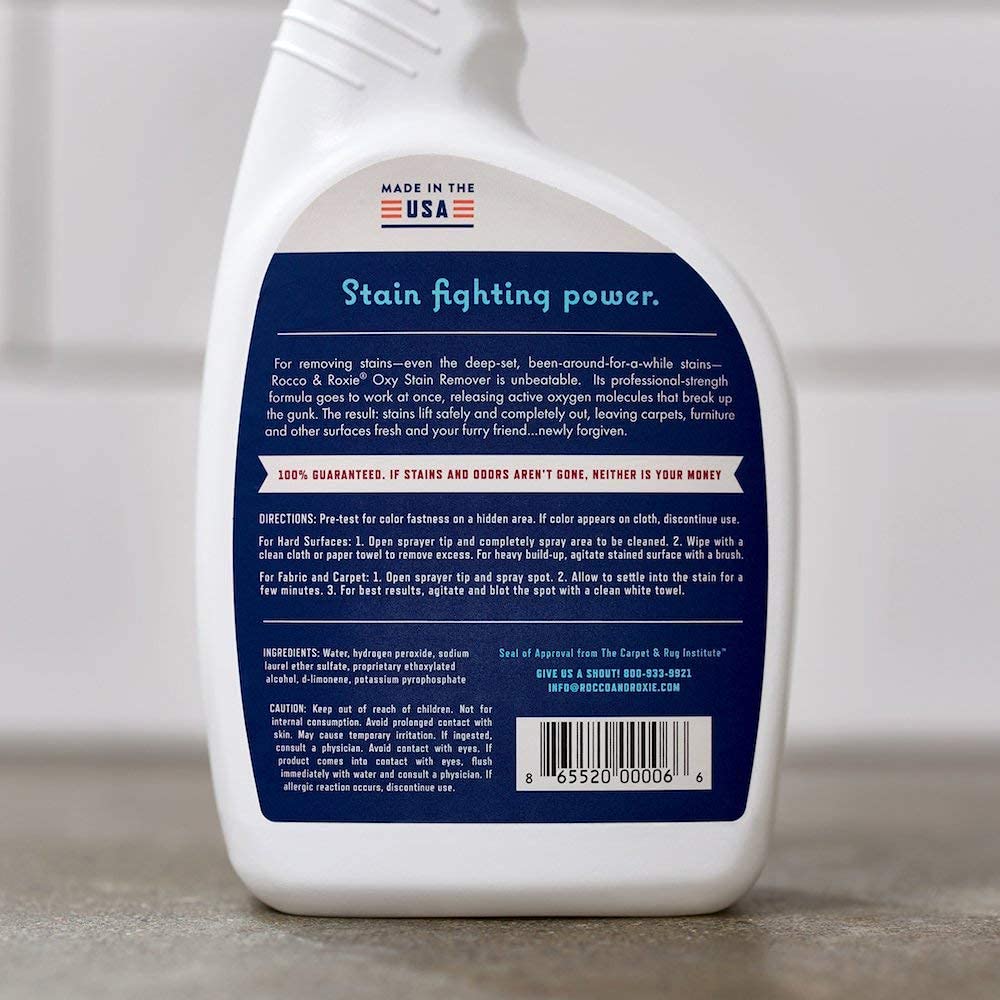Rocco & Roxie Oxy Stain Remover - Oxygen Powered Carpet Cleaner Spray - Pet Stain Remover for Carpet, Spot Cleaner for Upholstery, Couch, Laundry, Rug, Clothes, Car Seat, Mattress, Sofa, and More - Image 3