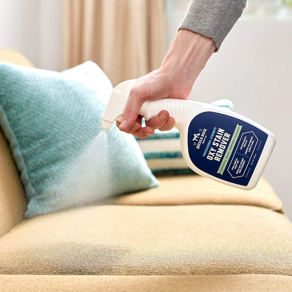 Rocco & Roxie Oxy Stain Remover - Oxygen Powered Carpet Cleaner Spray - Pet Stain Remover for Carpet, Spot Cleaner for Upholstery, Couch, Laundry, Rug, Clothes, Car Seat, Mattress, Sofa, and More - Image 4