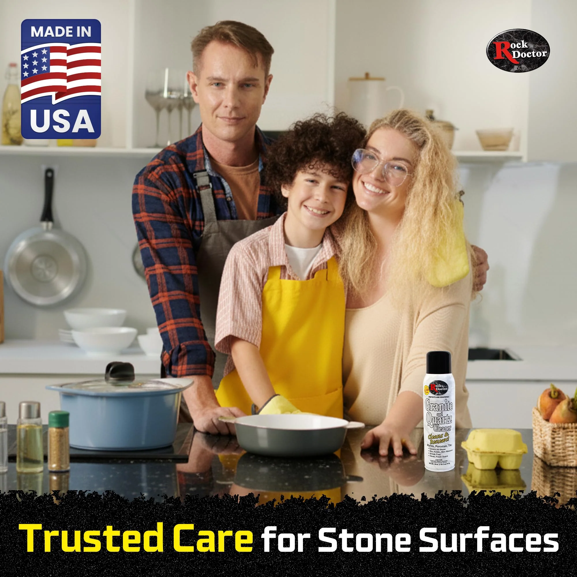 Rock Doctor Granite Cleaner - Cleans& Renews Surfaces - (18 oz) Surface Cleaner Spray, Granite/Marble Countertop Cleaner, Cleaning Spray for Vanity, Table Top, Kitchen Counters, Stone Surfaces - Image 2