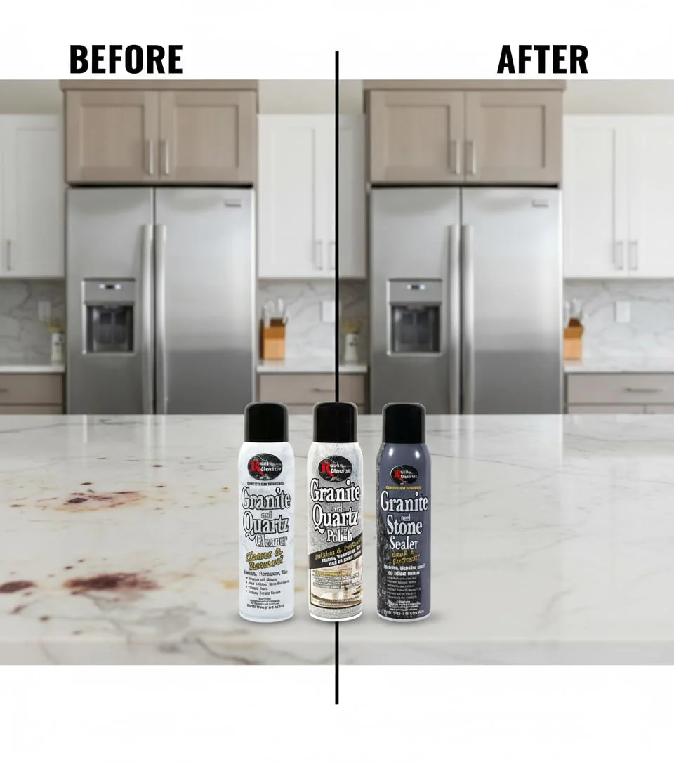 Rock Doctor Granite & Quartz Care Kit, 3 Piece Maintenance Stone Care Combo Kit – Cleans & Renews Marbel, Travertine, Tile and All Other Stone, Fresh, Pack of 3, 54.0 Ounce - Image 3