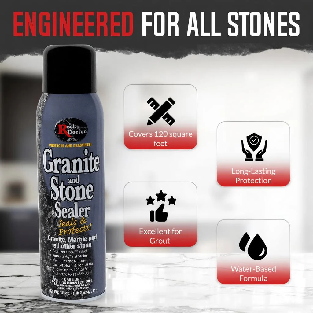 Rock Doctor Granite & Quartz Care Kit, 3 Piece Maintenance Stone Care Combo Kit – Cleans & Renews Marbel, Travertine, Tile and All Other Stone, Fresh, Pack of 3, 54.0 Ounce - Image 5