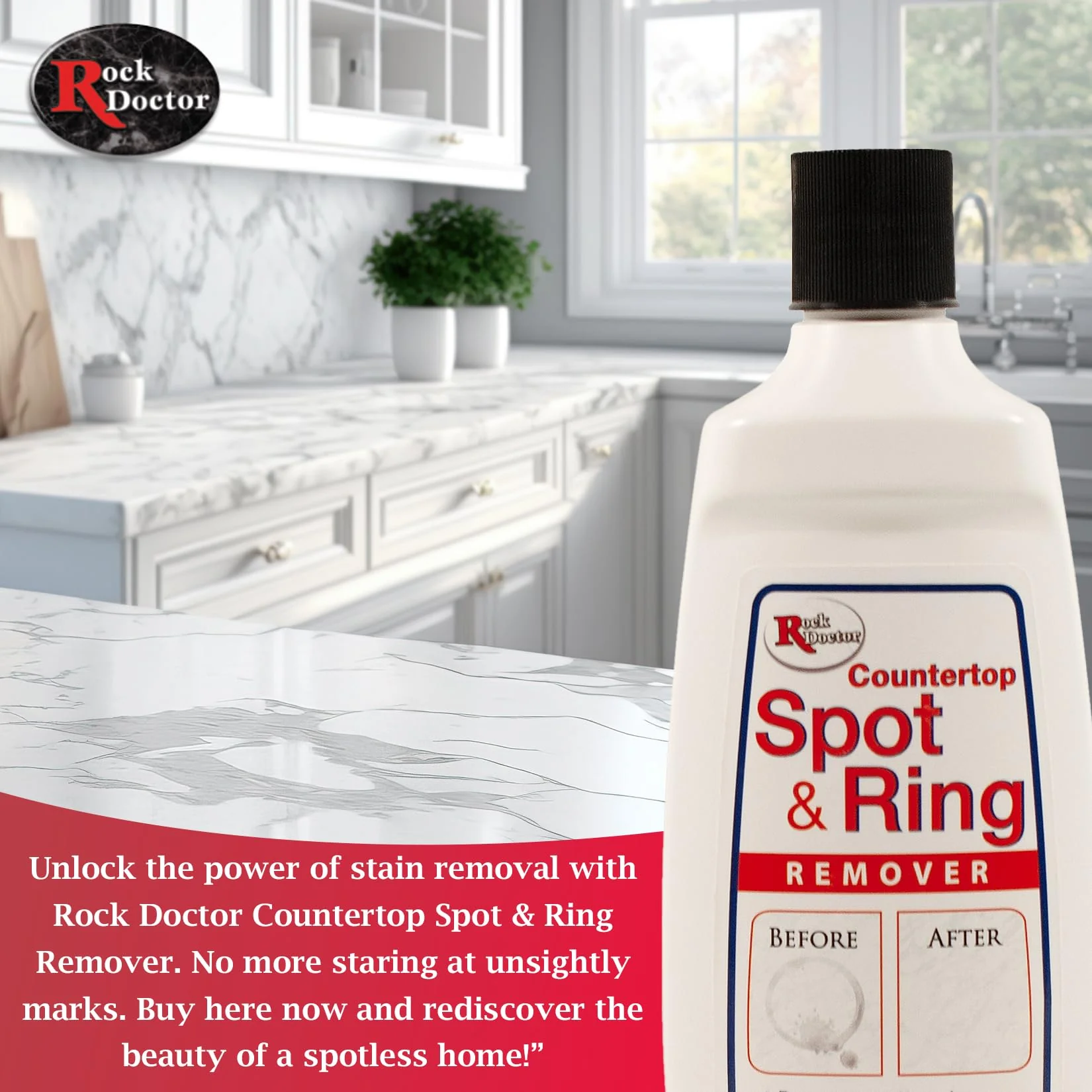Rock Doctor Spot & Ring Remover, Works on Granite, Marble, Countertop & Quartz, Hard Water Mark & Spot Remover, Remove Coffee & Scuff Mark, 14 oz. Pack of 2 - Image 2