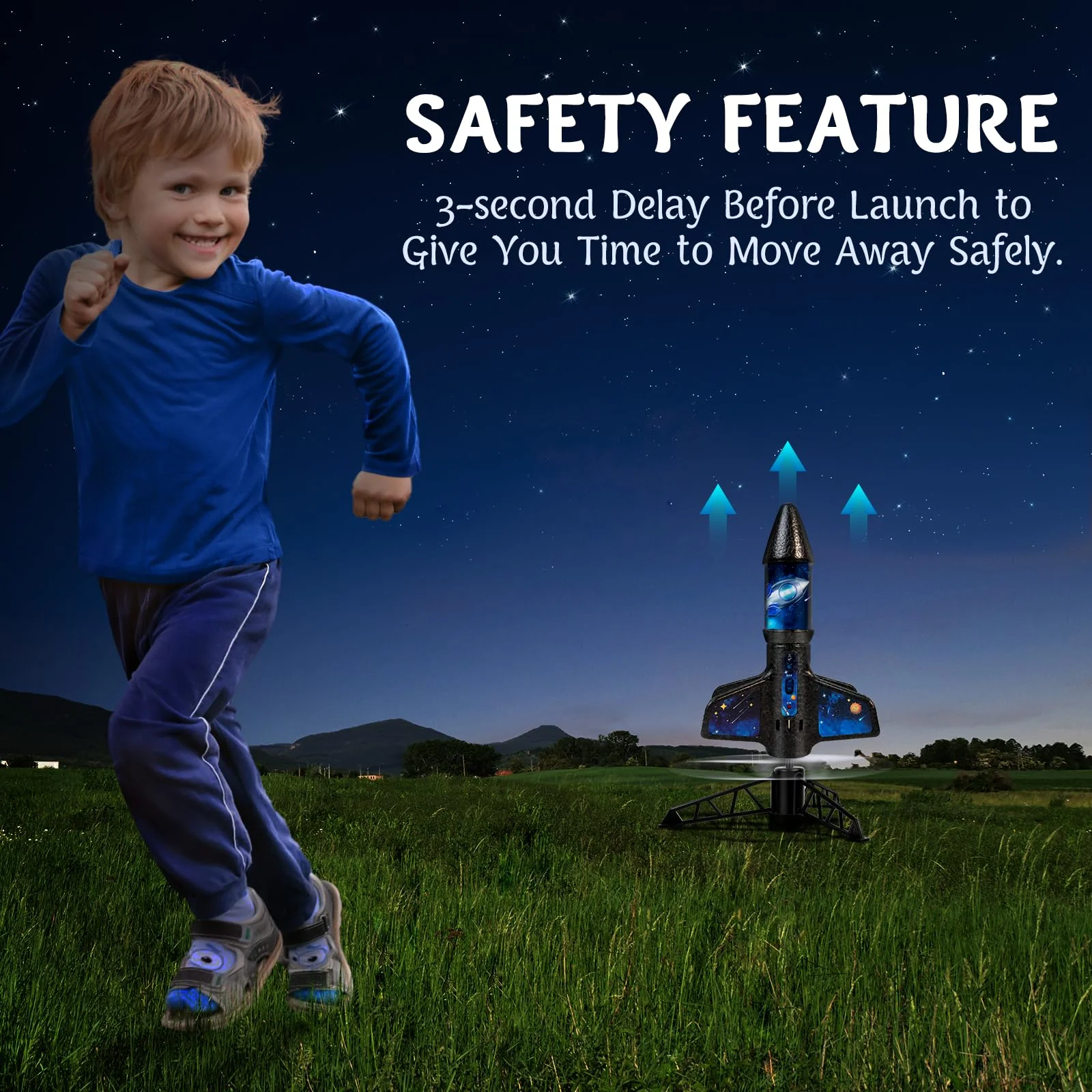Rocket Launcher for Kids -200 Feet of Flight Altitude, Auto Electric Rocket Toys with Safe Parachute, Outdoor Summer Yard Toys Christmas Birthday Gifts for Boys & Girls Age 6 7 9 10 12 8-13 Years Old - Image 6