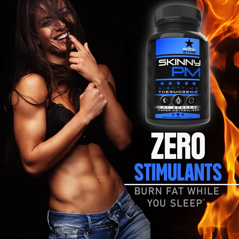 Rockstar Skinny PM - Nighttime Fat Burner Weight Loss Pills - Thermogenic Diet Pills 60ct - Image 3