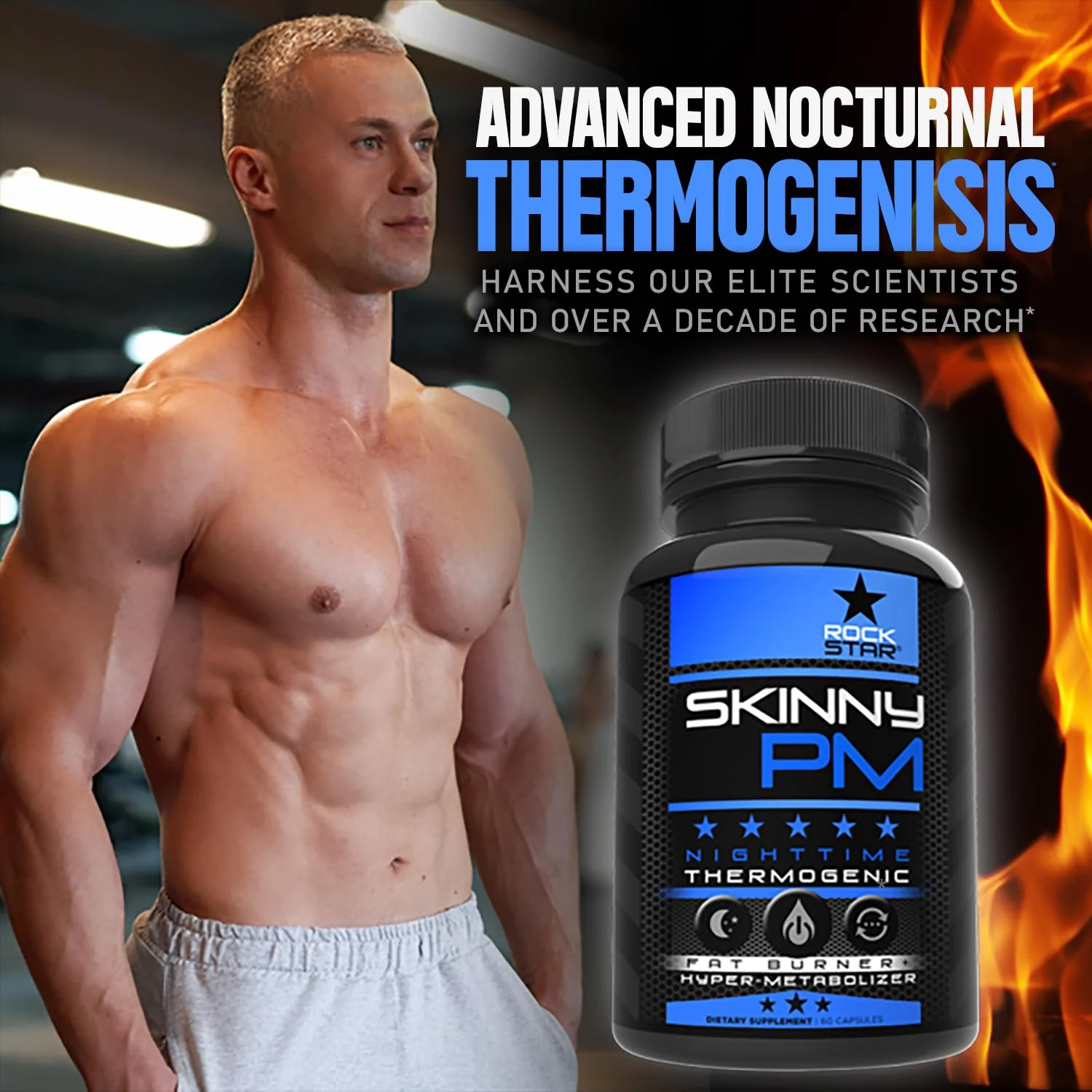 Rockstar Skinny PM - Nighttime Fat Burner Weight Loss Pills - Thermogenic Diet Pills 60ct - Image 4