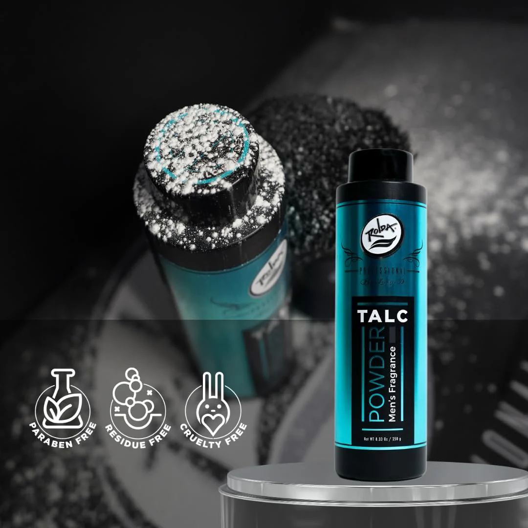 Rolda Men's Barber Talc Powder - White Talcum Powder After-shave Solution Is Highly Absorbent And Provides A Fresh, Clean Feeling After Every Shave, Helping To Calm Itchy Skin And Prevent Irritation - Image 8