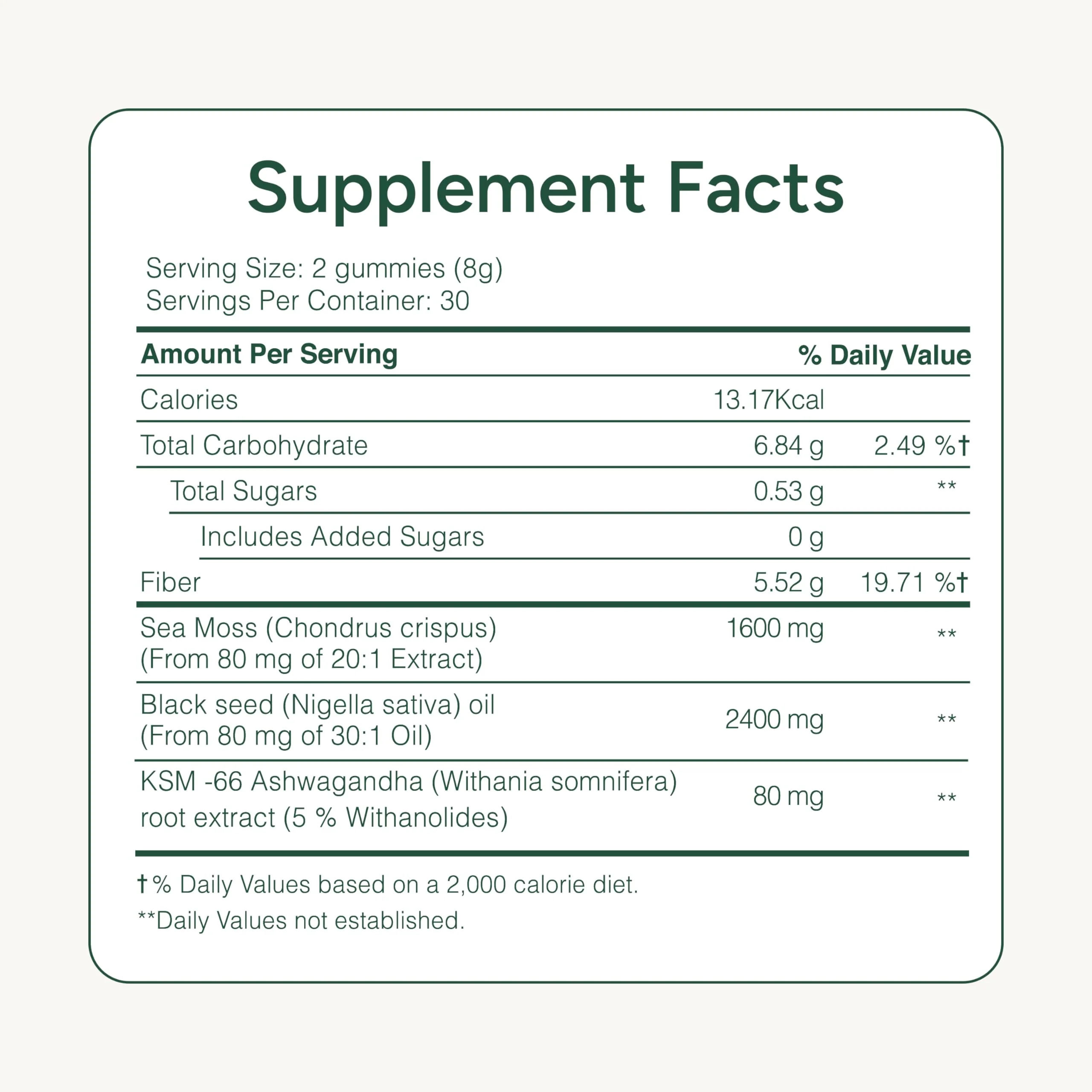 ROOT LABS Sea Moss Gummies I 92+ Minerals I Black Seed Oil I KSM 66 Ashwagandha I Lab Tested I No Added Sugar | for Men, Women I Non-GMO I 100% Natural & Organic I 1600 mg I 60 Gummy - Image 3