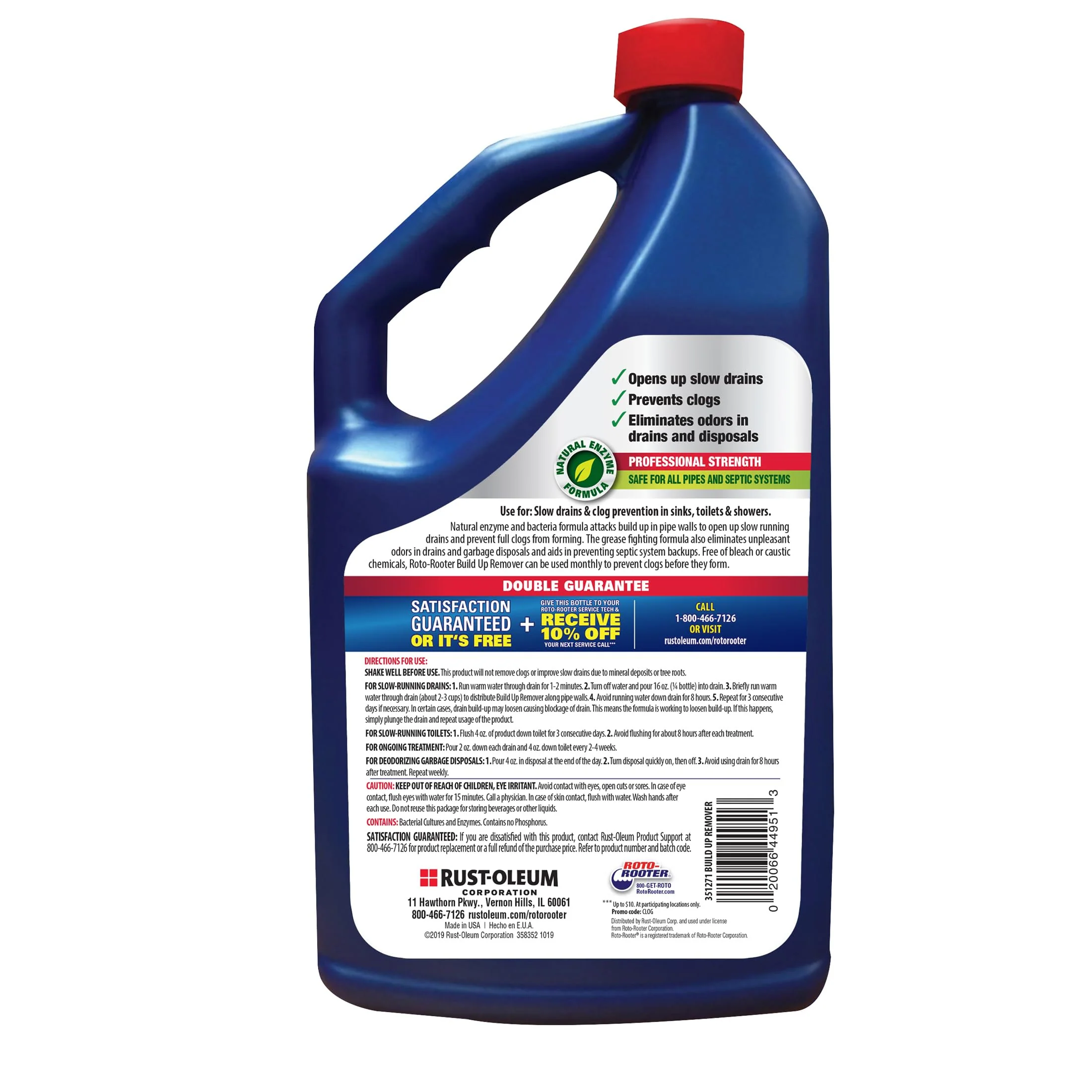 Roto-Rooter 351271 Build-Up Remover Drain Cleaner, 64 oz - Image 2