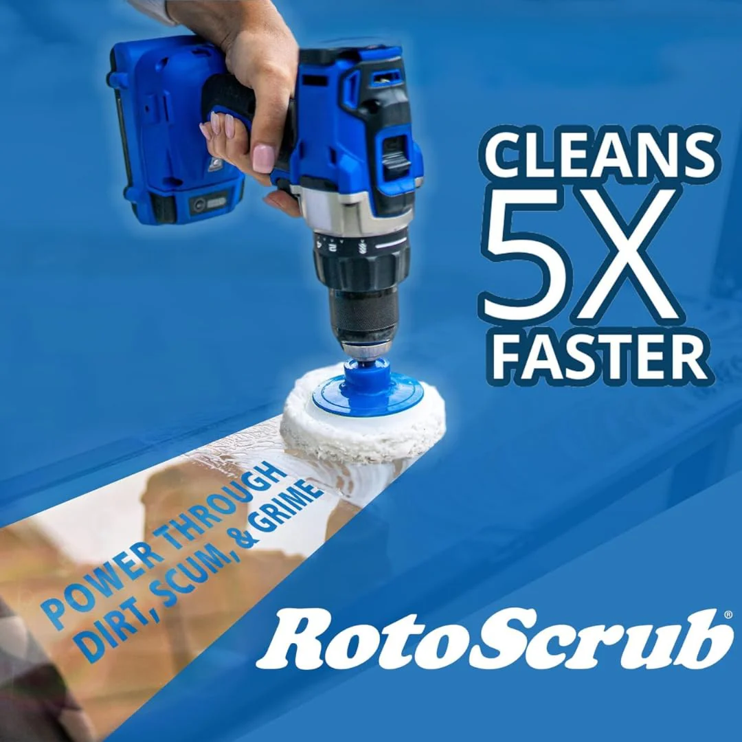 RotoScrub 7 Pack Drill Brush Set for Deep Cleaning, Scratch Resistant, Bathroom, Oven, Countertops, Sinks, Soap Scum, Tile, Boats, Patio Furniture & More - Image 2