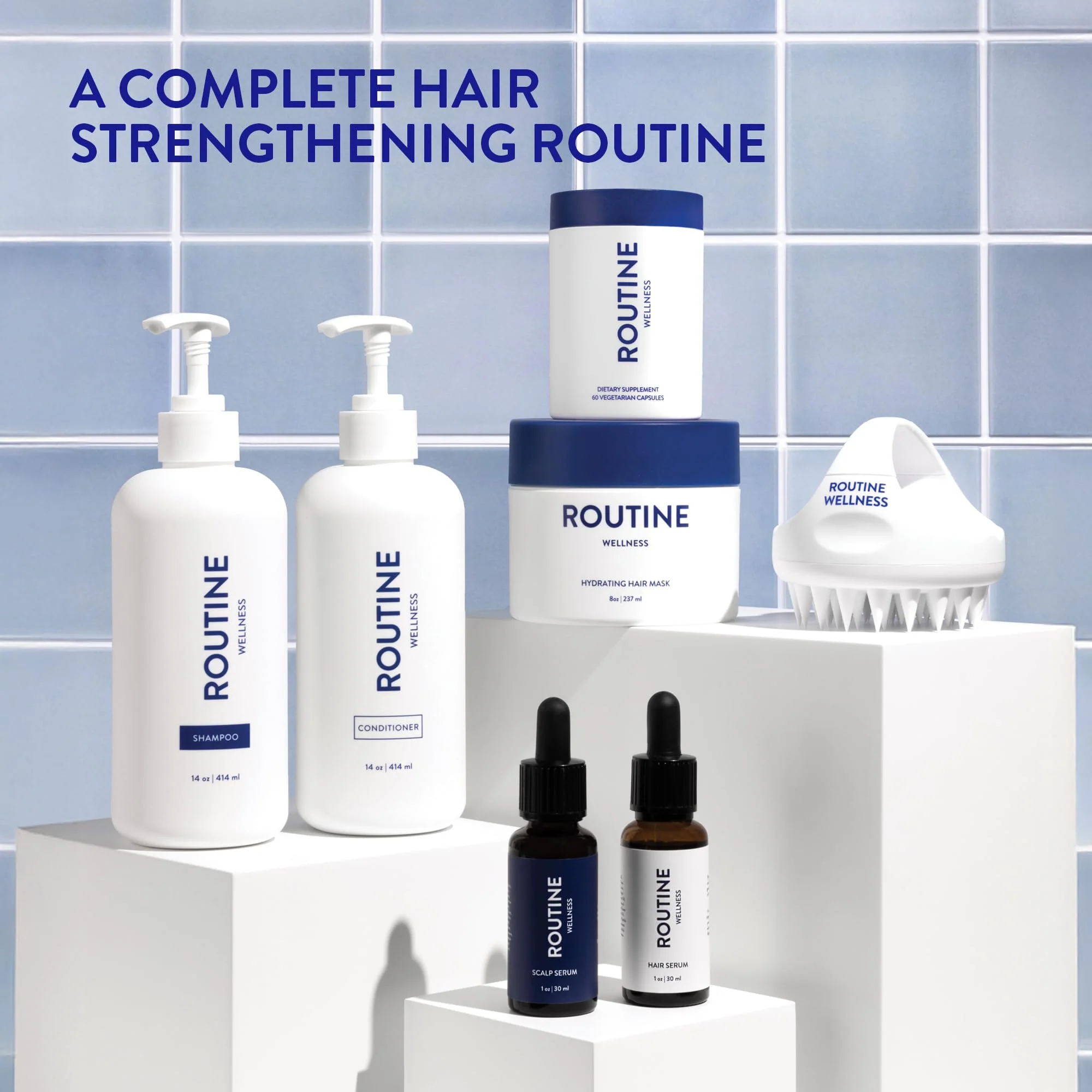 Routine Wellness Anti-Thinning Volumizing Shampoo and Conditioner Set for Thinning Hair to Reduce Breakage - CLINICALLY TESTED Formula with DHT Blockers Saw Palmetto, Nettle Oil - Cucumber Set - Image 8