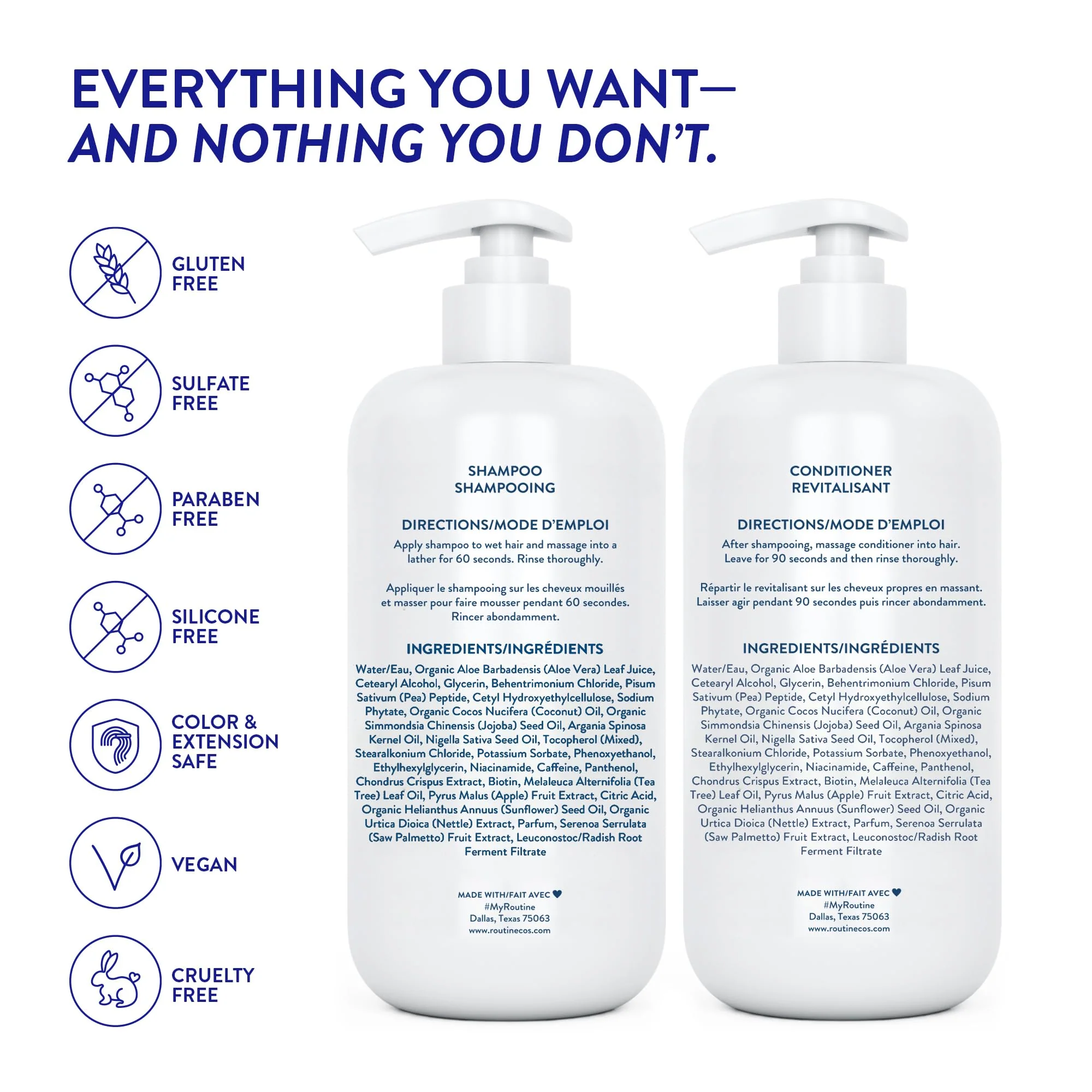 Routine Wellness Anti-Thinning Volumizing Shampoo and Conditioner Set for Thinning Hair to Reduce Breakage - CLINICALLY TESTED Formula with DHT Blockers Saw Palmetto, Nettle Oil - Cucumber Set - Image 9