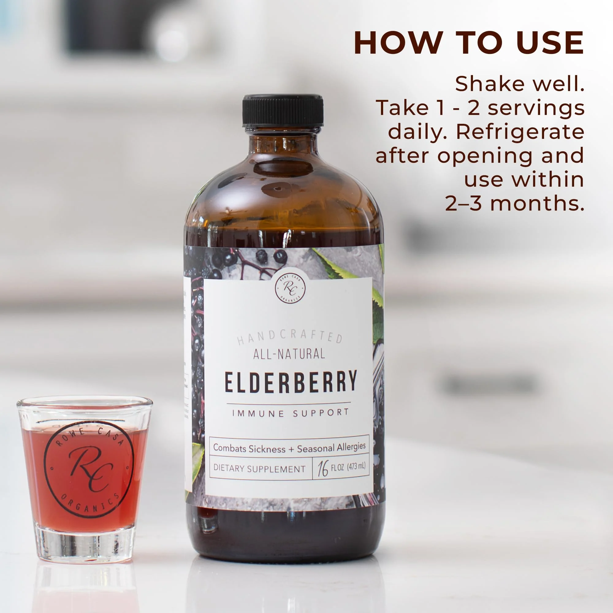 Rowe Casa Organics Elderberry Immune Support with Antioxidants, Zinc, and Vitamin C for Kids and Adults, Organic Elderberry Syrup for Immune Support, 16 Fl Oz - Image 5