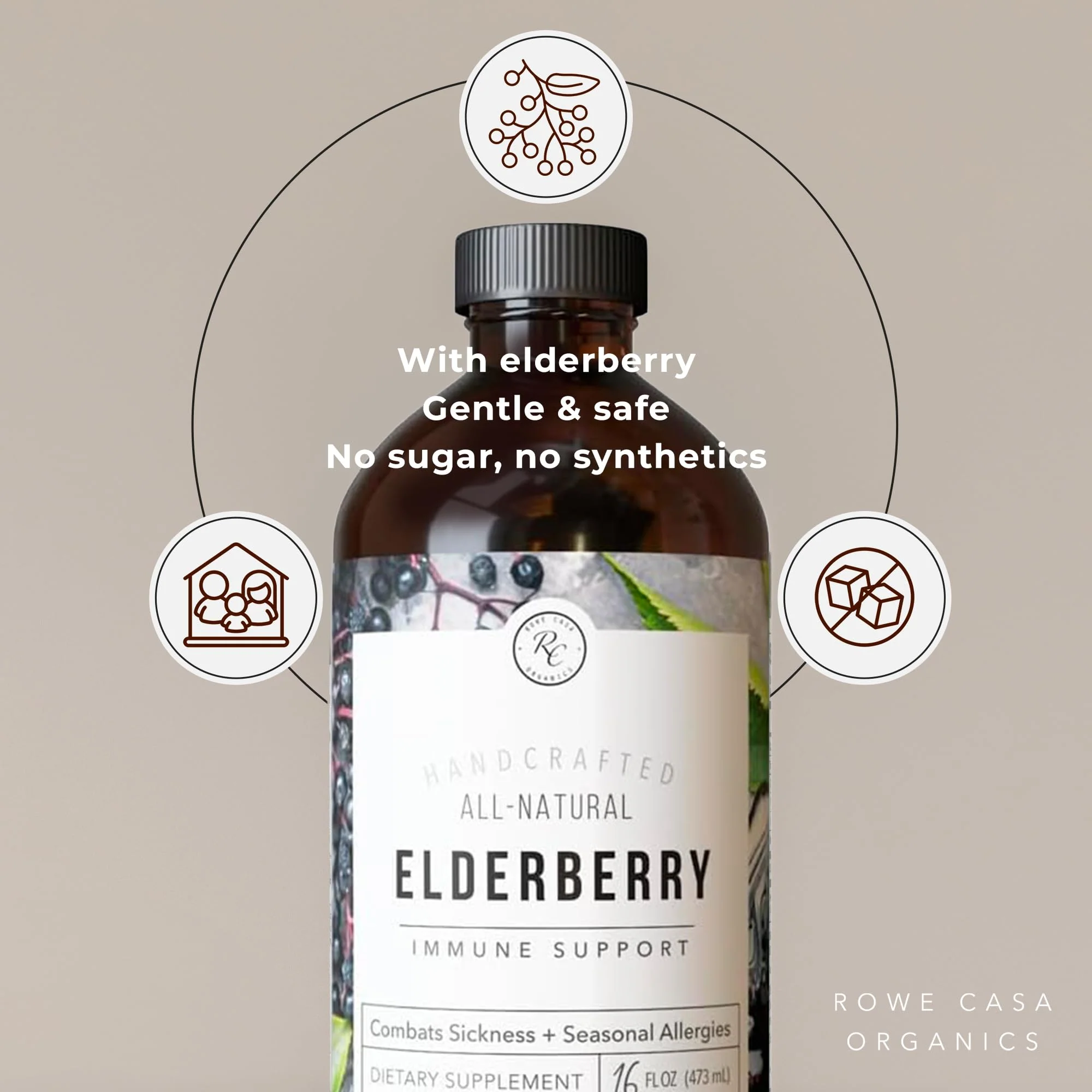 Rowe Casa Organics Elderberry Immune Support with Antioxidants, Zinc, and Vitamin C for Kids and Adults, Organic Elderberry Syrup for Immune Support, 16 Fl Oz - Image 7