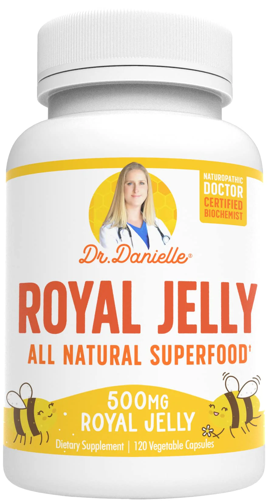 Royal Jelly by Dr. Danielle, Best Royal Jelly Supplement, 500mg 120 Capsules - Image 2