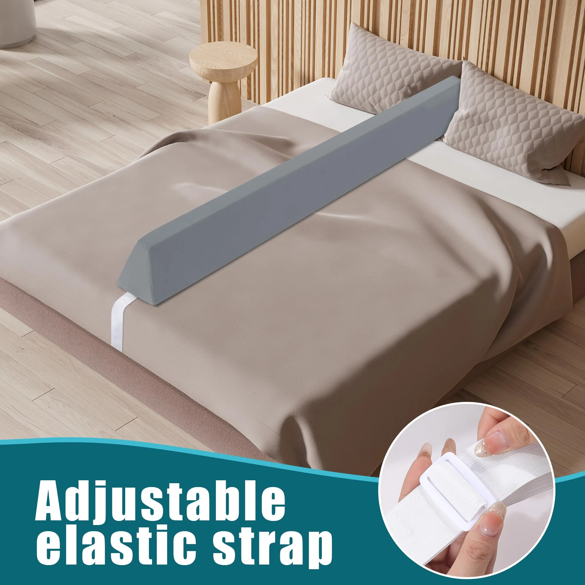 ROYALAY Bed Divider for Co Sleeping Adults, Bed Bumpers, Bumper with Adjustable Strap, Rail Guard with Washable Cover Fit for Twin, Full, Queen, King Size - Image 4