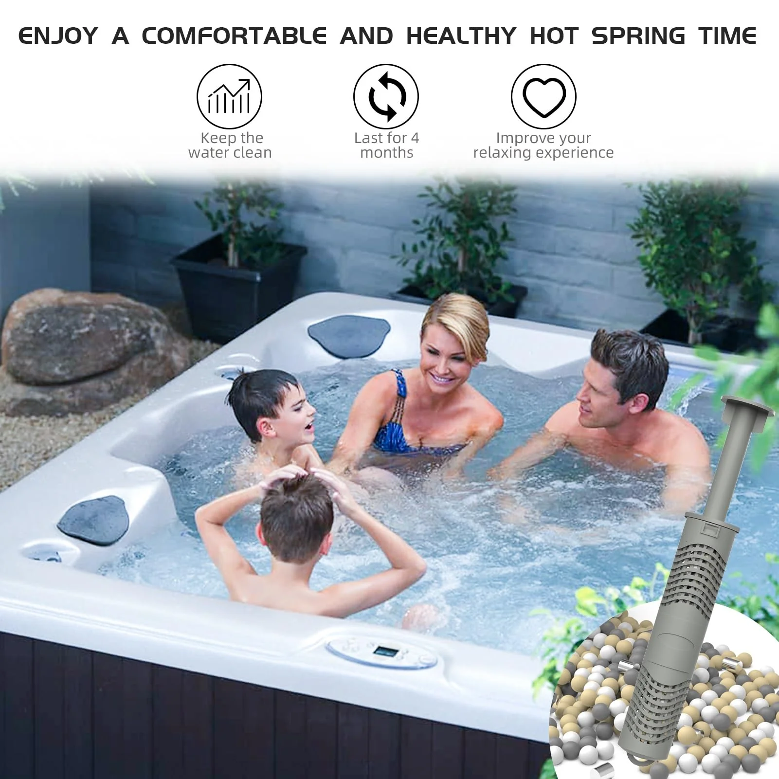 ROYOR Hot Tub Silver Ion Cartridge - Spa Mineral Sticks for Hot Tub, Spa Silver Ion Cartridge, 2 Pack - Image 4