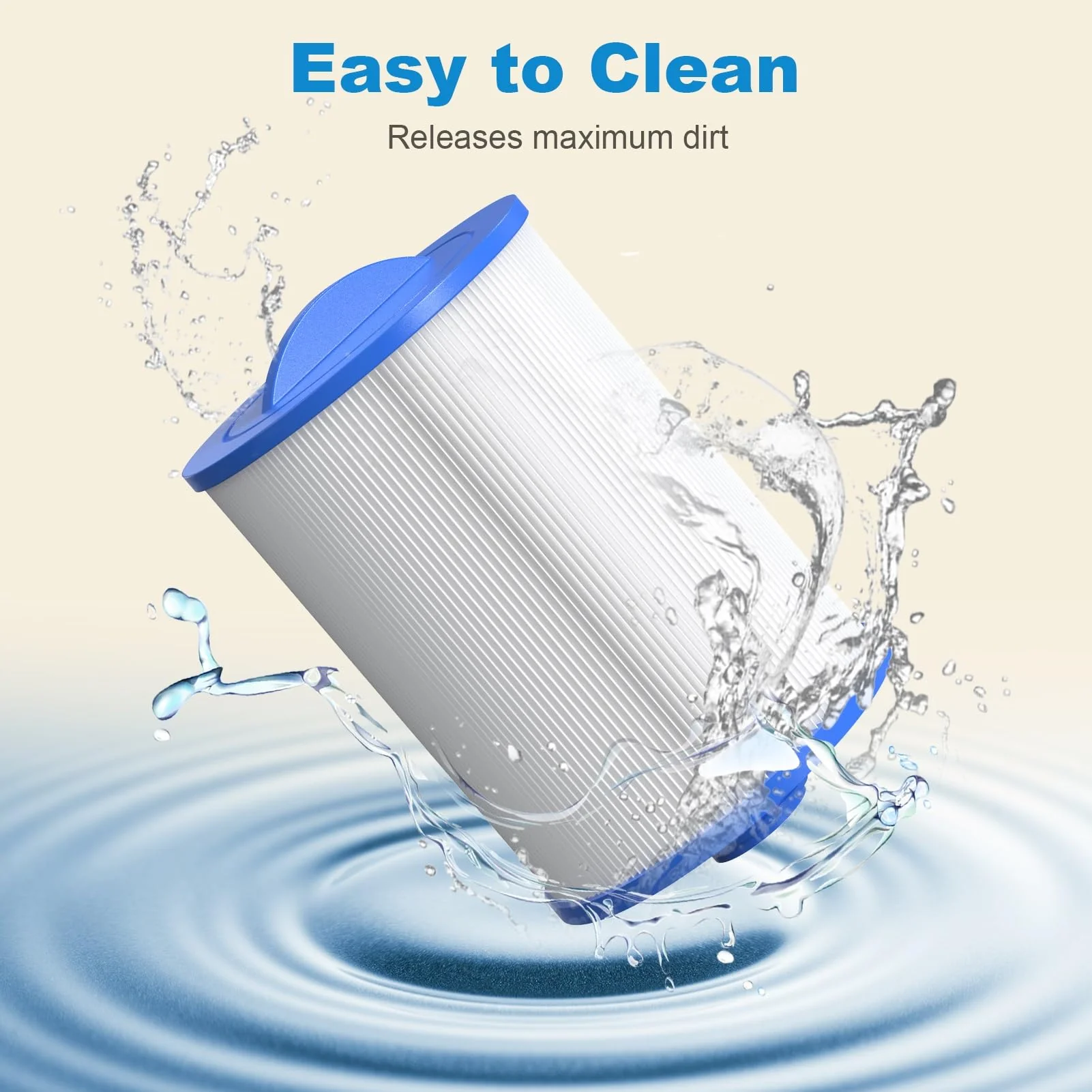 ROYOR PWW50 Spa Filter for Hot Tub - Hot Tub Filters Replacements Unicel 6CH-940, PWW50P3 (1-1/2" Coarse Thread), Filbur FC-0359, Waterways 817-0050, 45 Sq. Ft. Viking Spa Filter, 2 Pack - Image 6