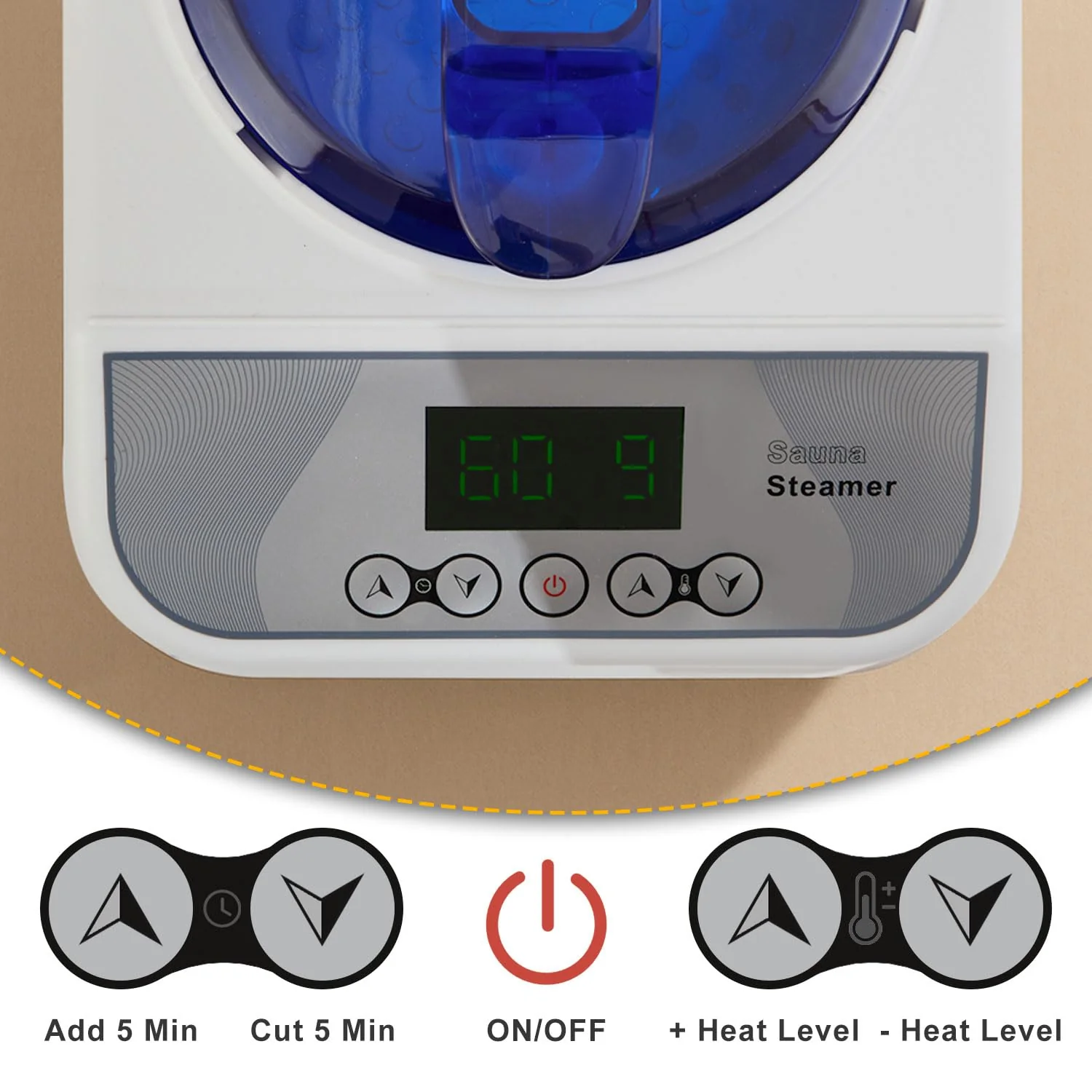 RRGFB Sauna Steamer Machine for Home, 1300W 1.8qt Steam Generator, Portable Steamer Pot with Remote Control, Oil Diffuser, 5-60 min Timer, 9 Levels, Heat up to 140°F - Image 2