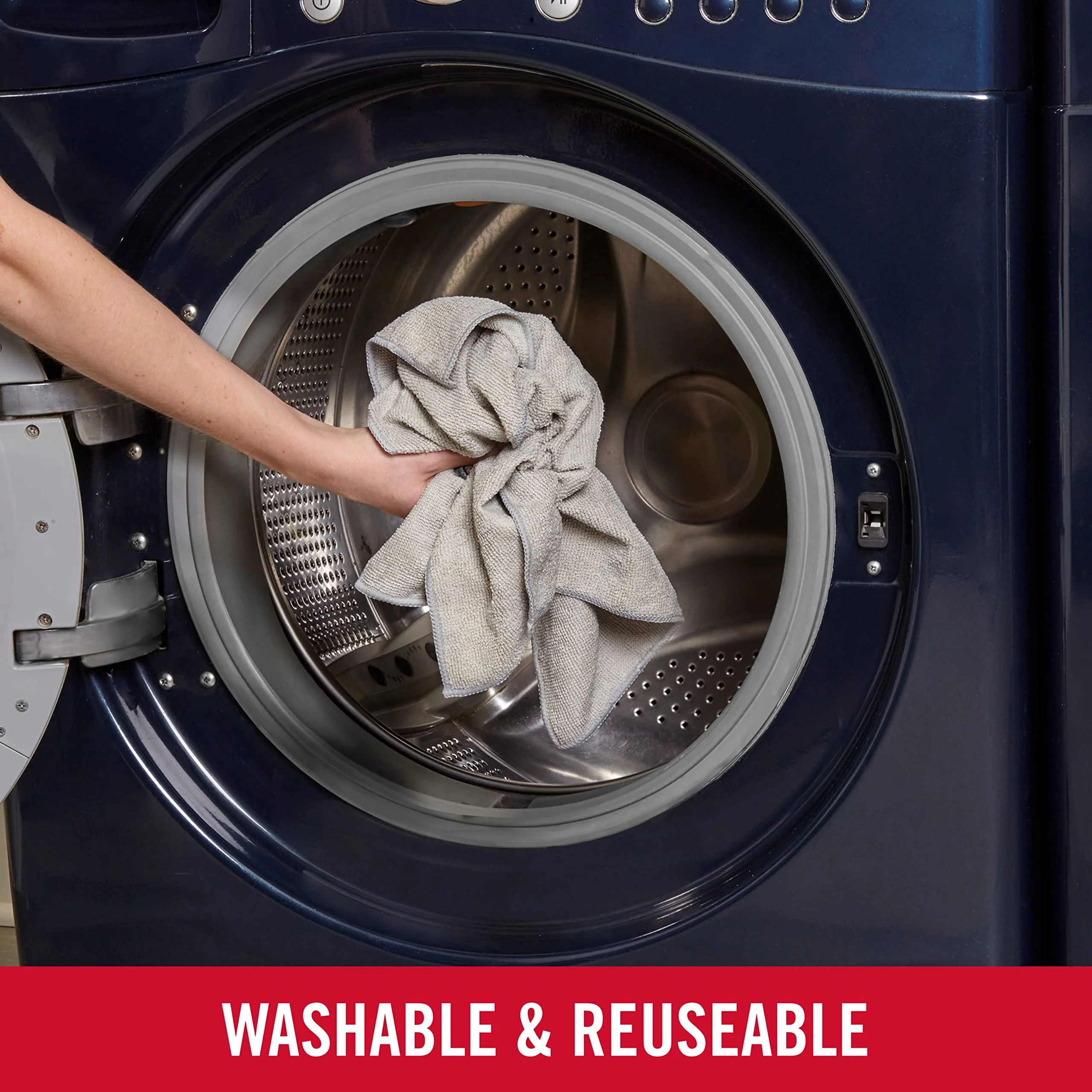Rubbermaid All Purpose Microfiber Cleaning Cloth Towels, 50 Pack, 12"x12", Non-Scratch, Reusable/Washable for Cleaning/Wiping/Polishing for Home/Kitchen/Car - Image 6