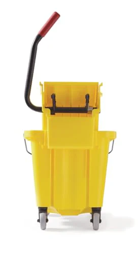 Rubbermaid Commercial Products WaveBrake 26 Qt. Side-Press Mop Bucket and Wringer Combo on Wheels, Yellow, for Professional/Industrial/Business Heavy-Duty Floor Cleaning/Mopping - Image 19