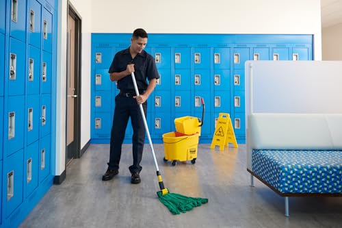 Rubbermaid Commercial Products WaveBrake 26 Qt. Side-Press Mop Bucket and Wringer Combo on Wheels, Yellow, for Professional/Industrial/Business Heavy-Duty Floor Cleaning/Mopping - Image 4