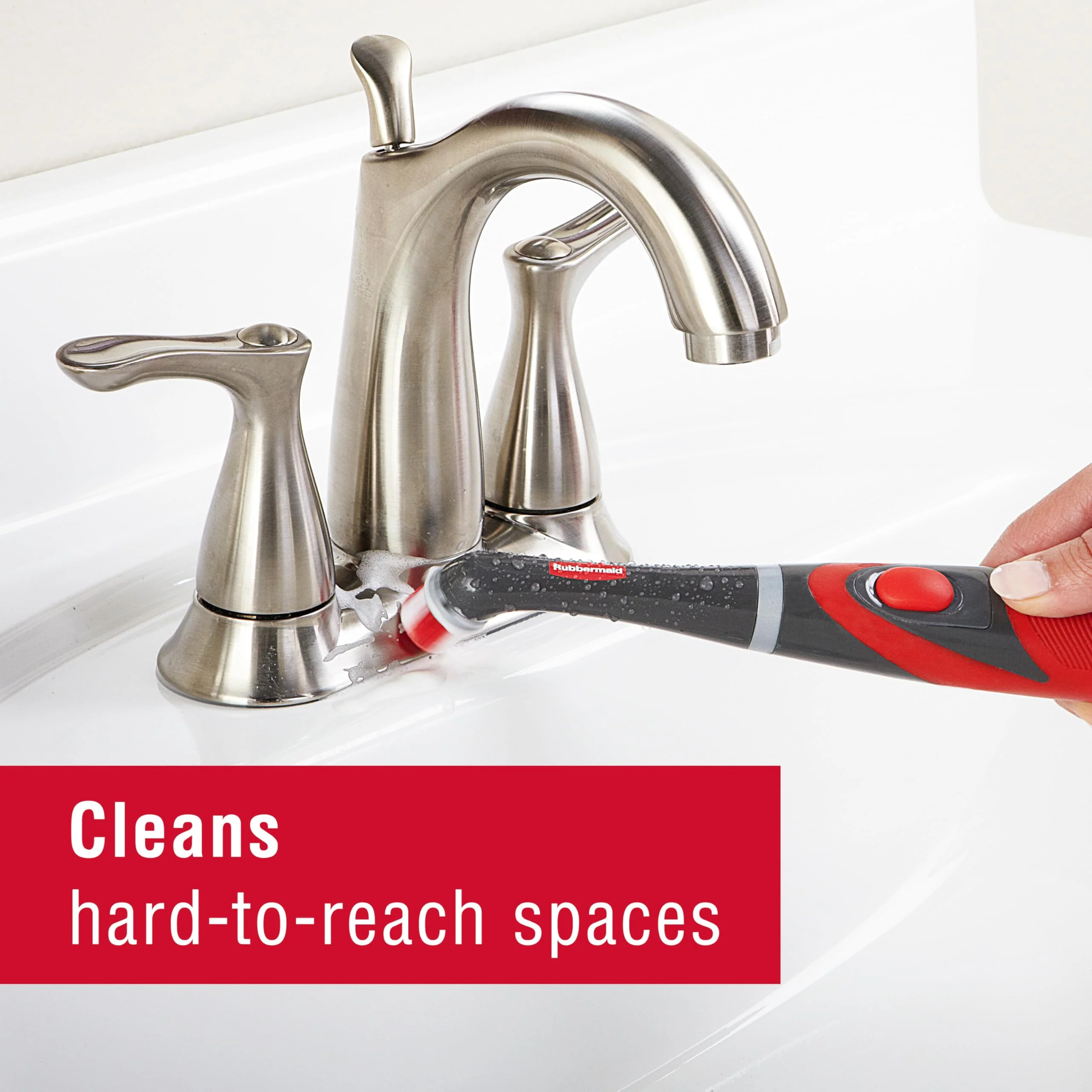 Rubbermaid Reveal Power Scrubber with Multi-Purpose & Grout Head, Cordless Electric Battery Powered Scrub Brush, Water Resistant, for Home/Kitchen/Bathroom/Grout/Tile/Shower/Tub - Image 6