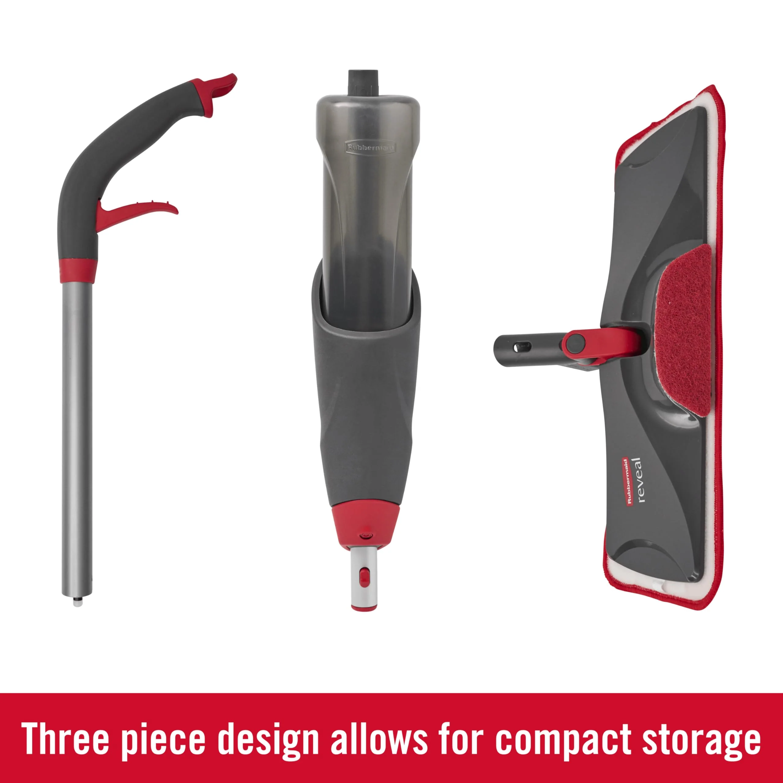 Rubbermaid Reveal Spray Mop Floor Cleaning Kit, 3 Reusable Microfiber Wet Pads, 1 Refillable Bottle, Cordless, Multi-Surface Mopping for All Home/Bathroom/Office Floors - Image 7