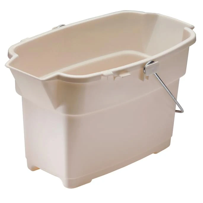 Rubbermaid Roughneck Square Bucket, 14-Quart, Bisque, Comfortable/Durable Pour Handle, Sturdy Pail Bucket for Household Cleaning/Mopping - Image 3