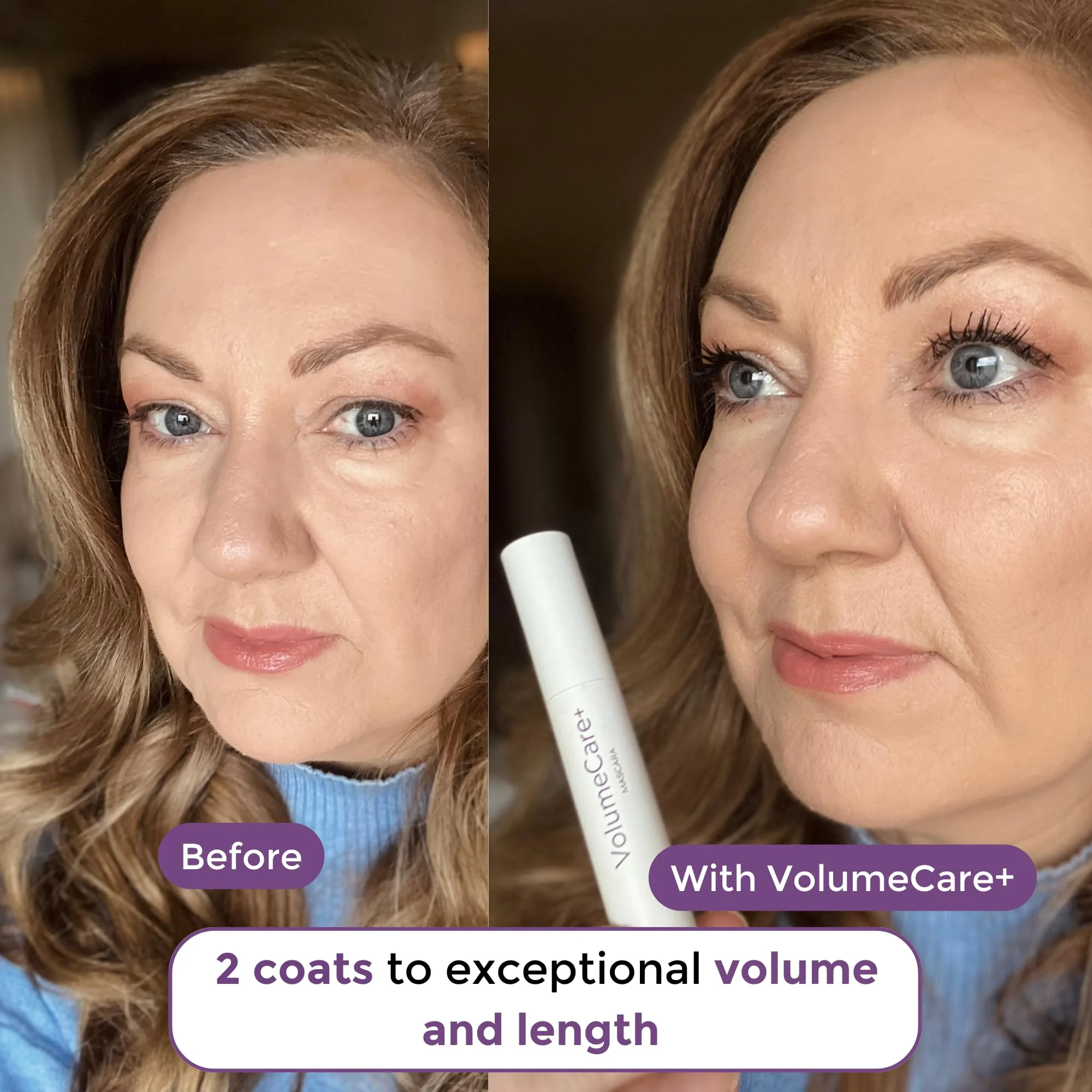 Rumi Cosmetiques VolumeCare+ Mascara For Mature Women - Extreme Length and Volume 2-in-1 Formula - No Clumps or Flaking, Long-Wearing, Hypoallergenic Mascara For Sensitive Eyes (Natural Black) - Image 4