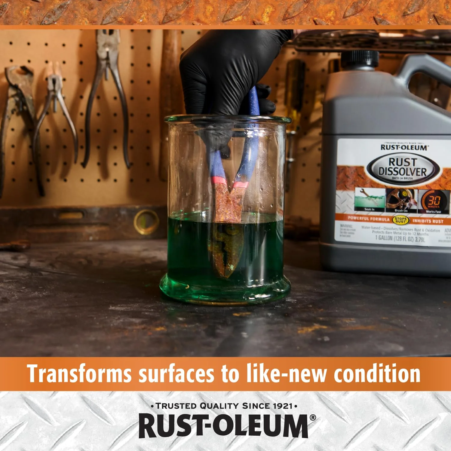 Rust-Oleum Rust Dissolver Soak & Bath | Heavy-Duty Corrosion Remover for Metal Tools, Cars, Bikes, Grills, Bolts, Firearms & More | Gallon - Image 6