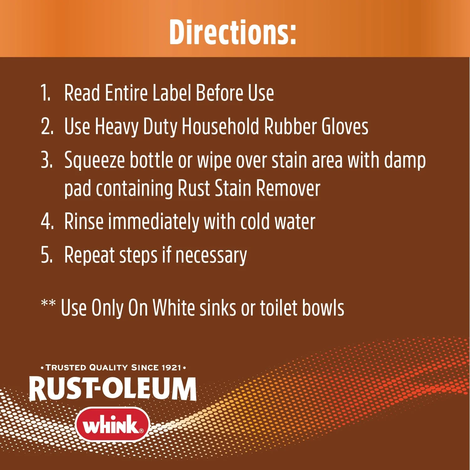 Rust-Oleum Whink Rust Stain Remover | Heavy-Duty Iron Stain Remover Foaming Spray with Excellent Cling for Toilets, Showers, Sinks, Outdoor Siding | 24 oz | 4 Pack - Image 3