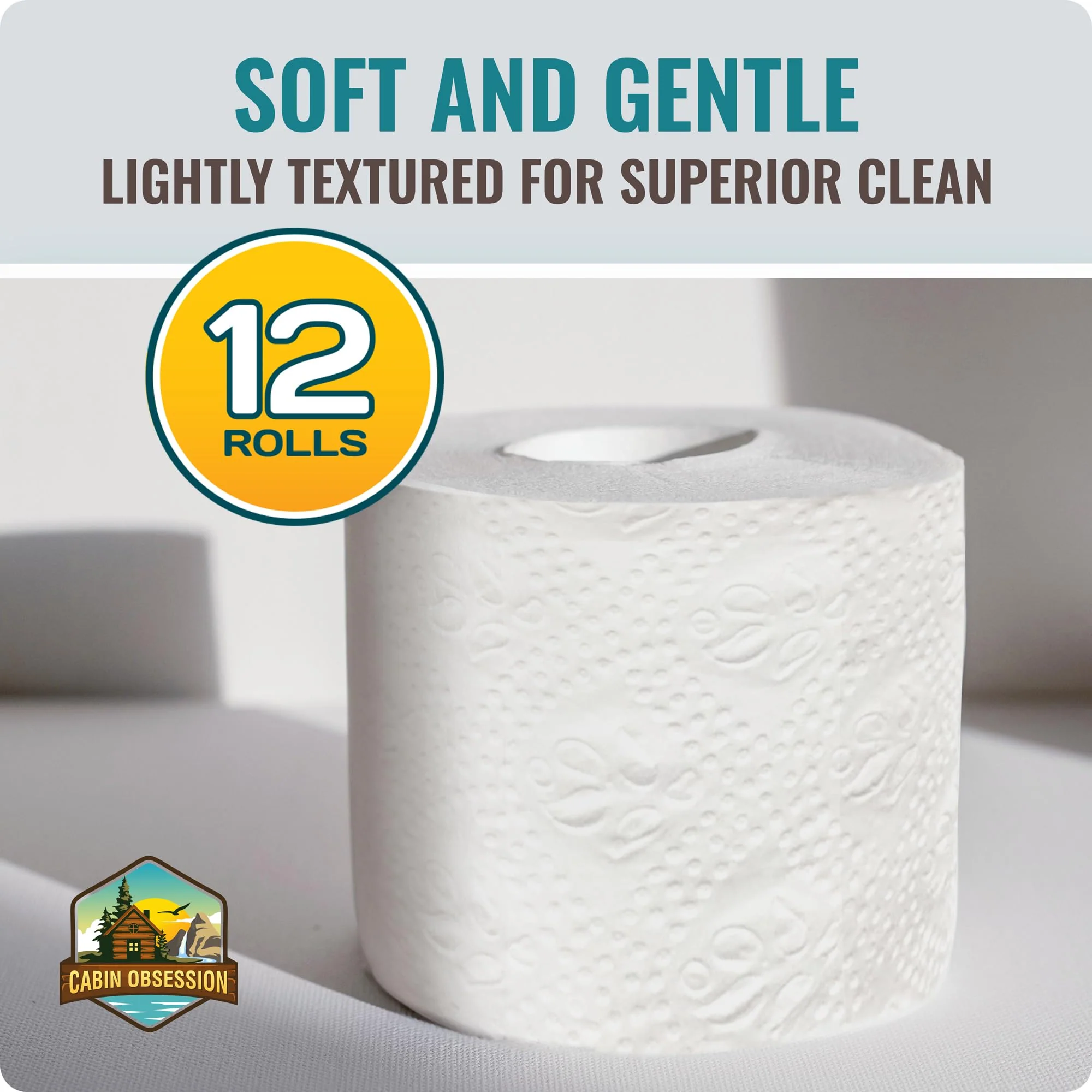 RV Toilet Paper - 12 Pack Septic Safe Toilet Paper 2-Ply Quick Dissolving Camper Tissue Paper Septic Safe to Prevent Clogs - Perfect for Automotive RVs, Septic Tank Systems, Boats, and Camping - Image 5
