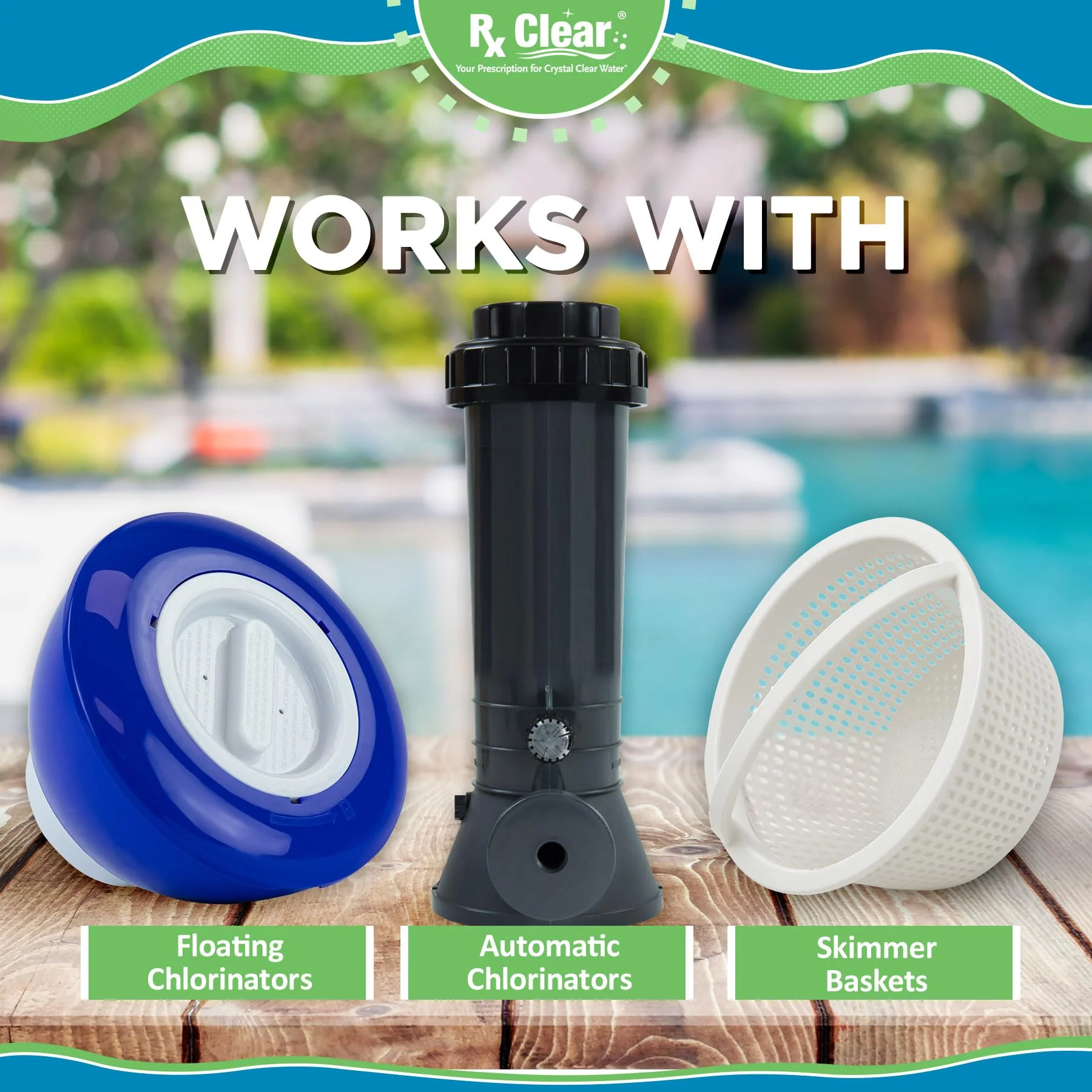 Rx Clear 1" Inch Chlorine Tabs | 5 Pounds | Use Tablets as Bactericide, Algaecide, & Disinfectant in Swimming Pools | Stabilized, Long Lasting, Slow Dissolving, & UV Protected - Image 3