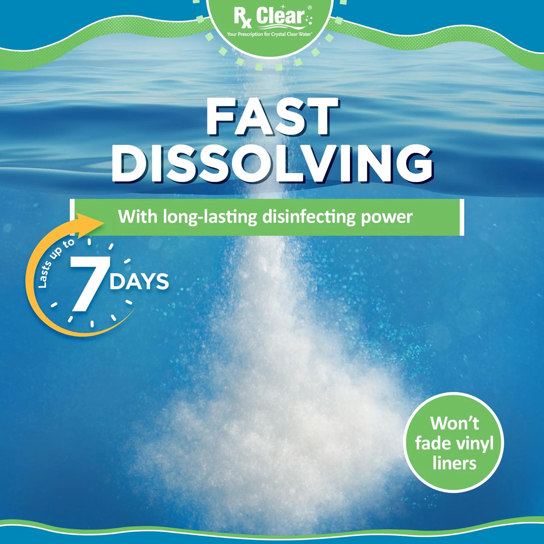 Rx Clear 25 lbs Granular Pool Chlorine | Use As Bactericide, Algaecide, & Disinfectant in Swimming Pools, Hot Tubs, & Spas | Stabilized, Fast Dissolving & UV Protected - Image 6