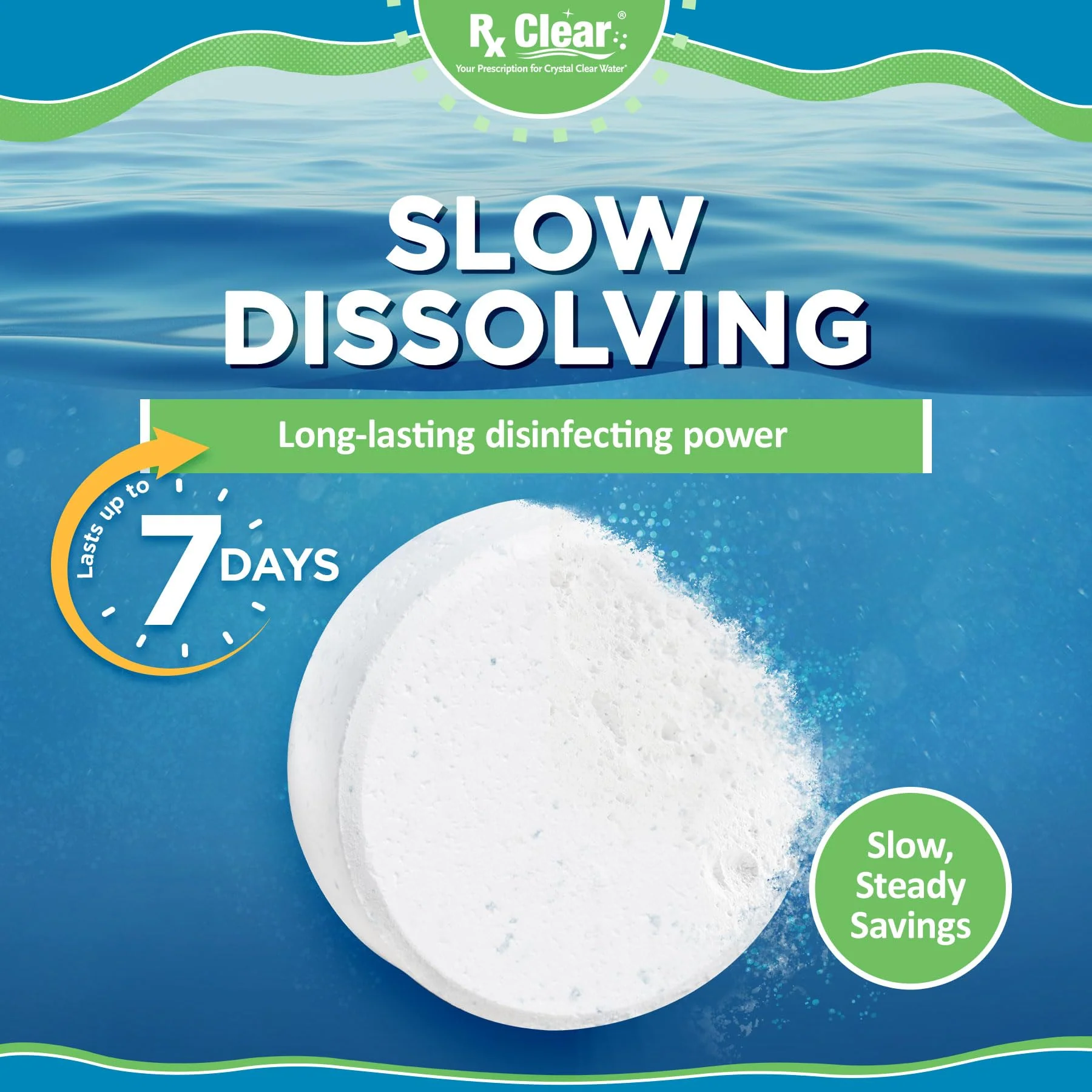 Rx Clear 3" Inch Chlorine Tabs | 50 Pounds | Individual Stabilized Chlorinating Tablets for Sanitizing Swimming Pools | Long Lasting, Slow Dissolving, and UV Protected - Image 7