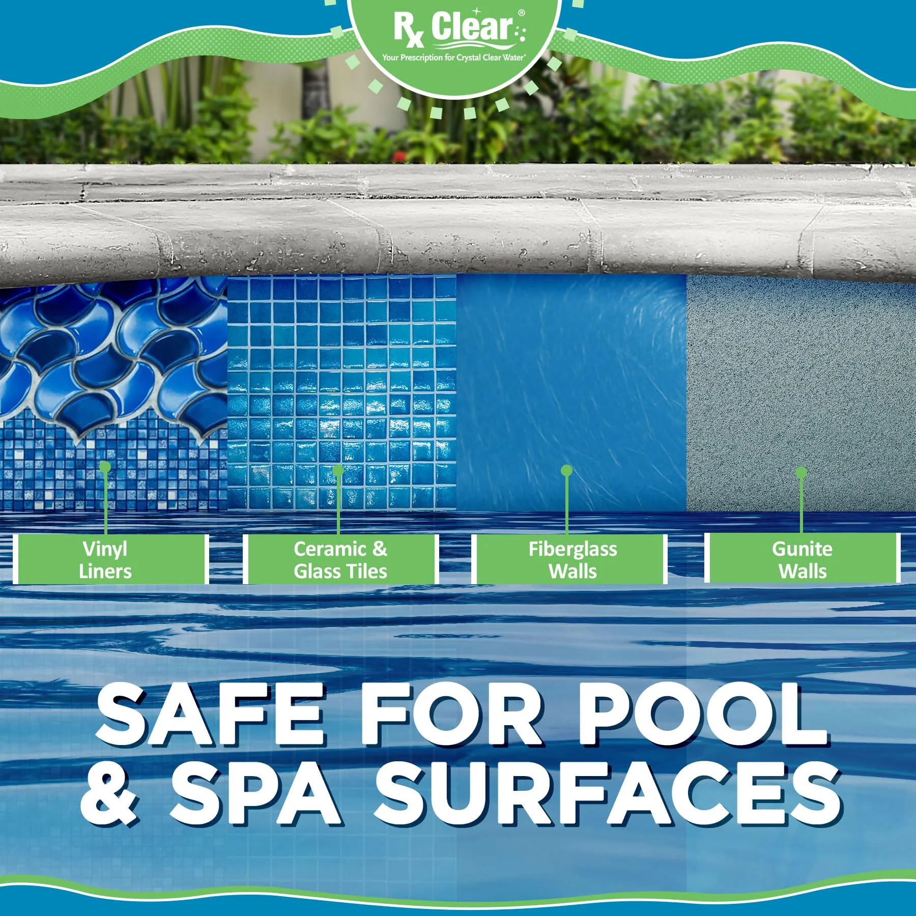Rx Clear 8 lbs Granular Pool Chlorine | Use As Bactericide, Algaecide, & Disinfectant in Swimming Pools, Hot Tubs, & Spas | Stabilized, Fast Dissolving & UV Protected - Image 2
