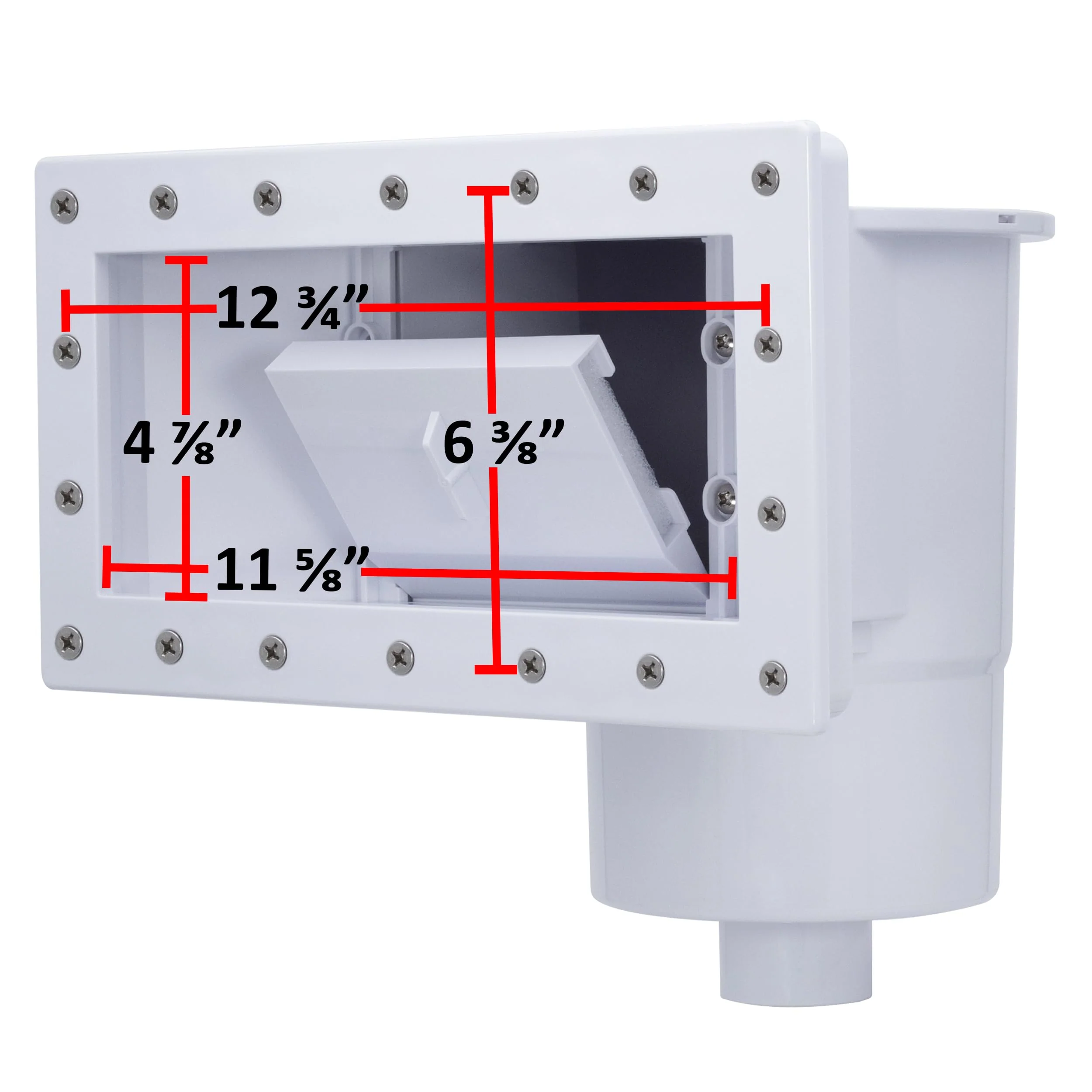 Rx Clear Heavy Duty Wide-Mouth Complete Thru-Wall Skimmer Kit for Above-Ground Swimming Pool | Made of Non-Corrosive Abs Plastic | Chemical Resistant | White - Image 4